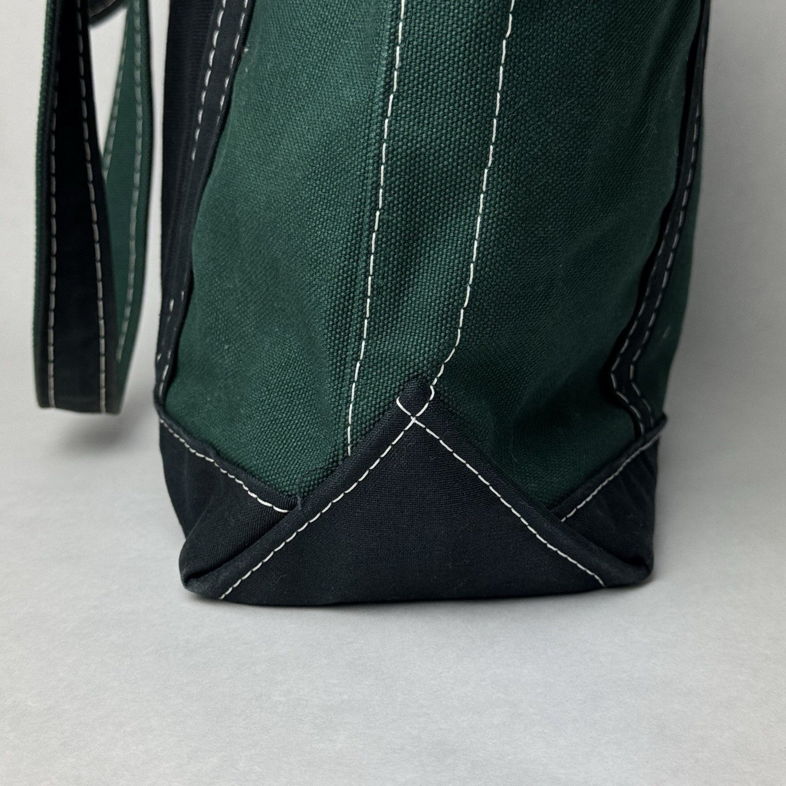 L.L. Bean Two-Tone Boat & Tote Bag Green And Navy Blue Made in Usa Size Large