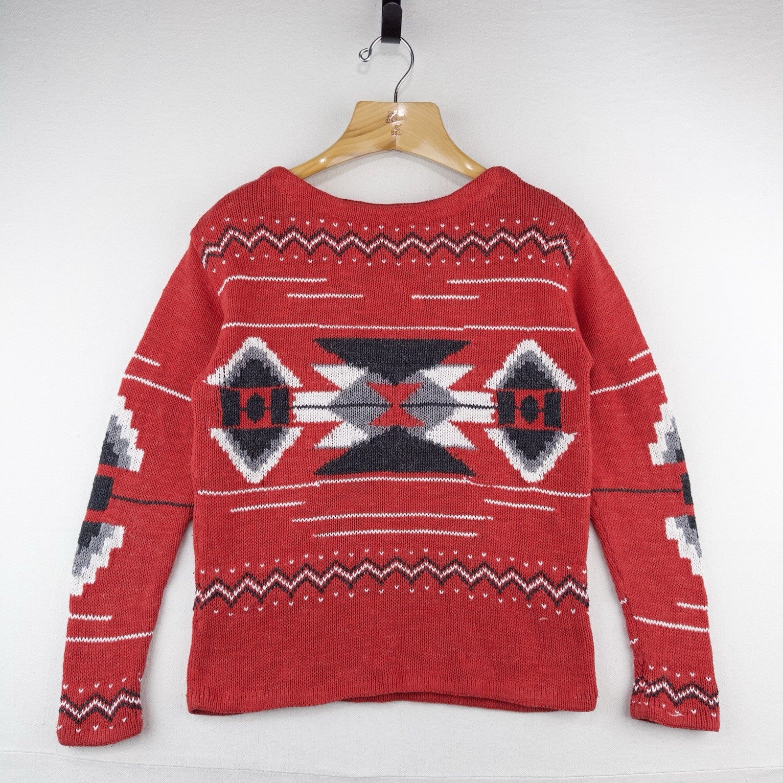 90s Vtg Ralph Lauren Jeans Sweater Aztec Southwestern Pullover Women M Hand Knit