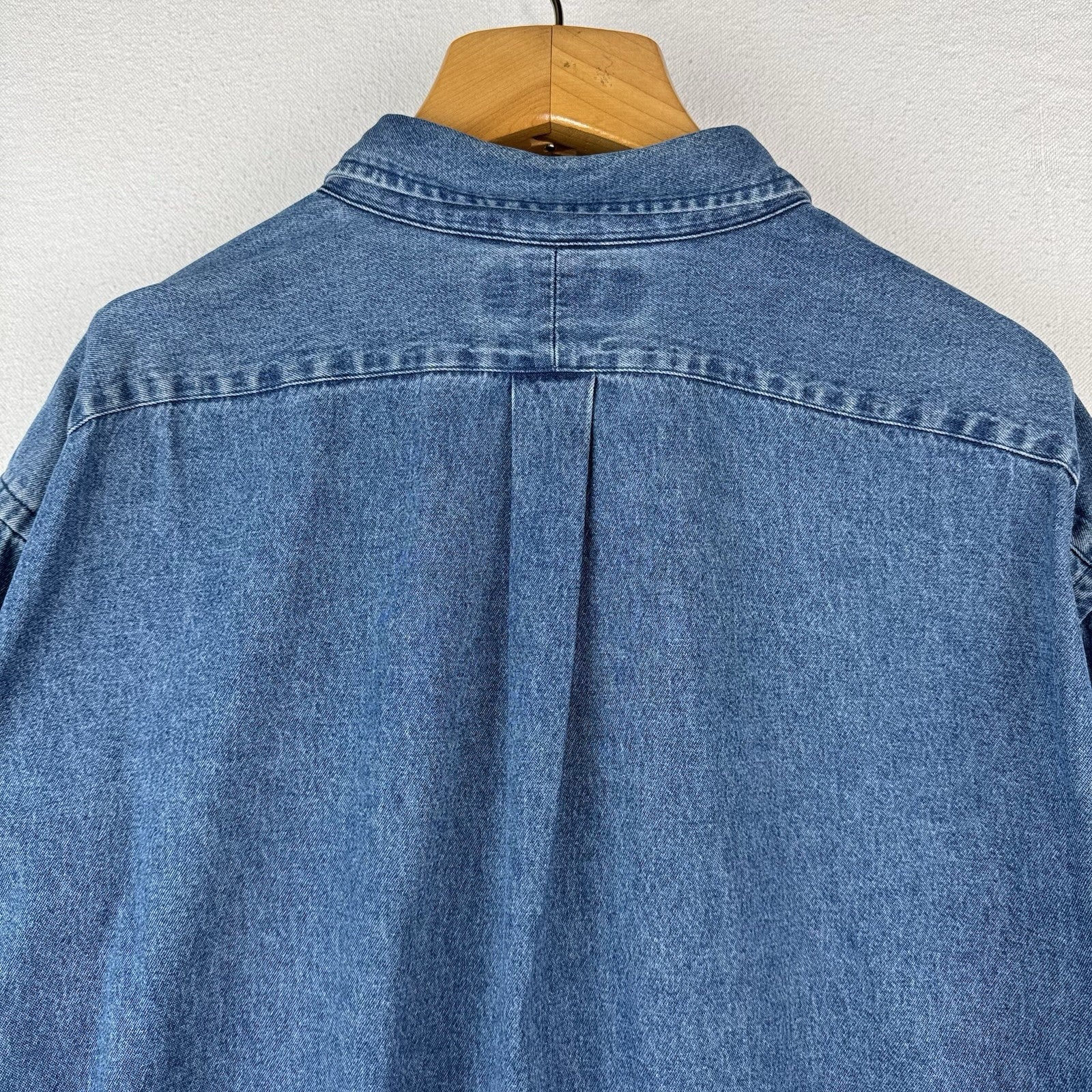 90’sVtg Ralph Lauren Heavy Denim Shirt Men's 2XL Classic Fit Pocket Button Down