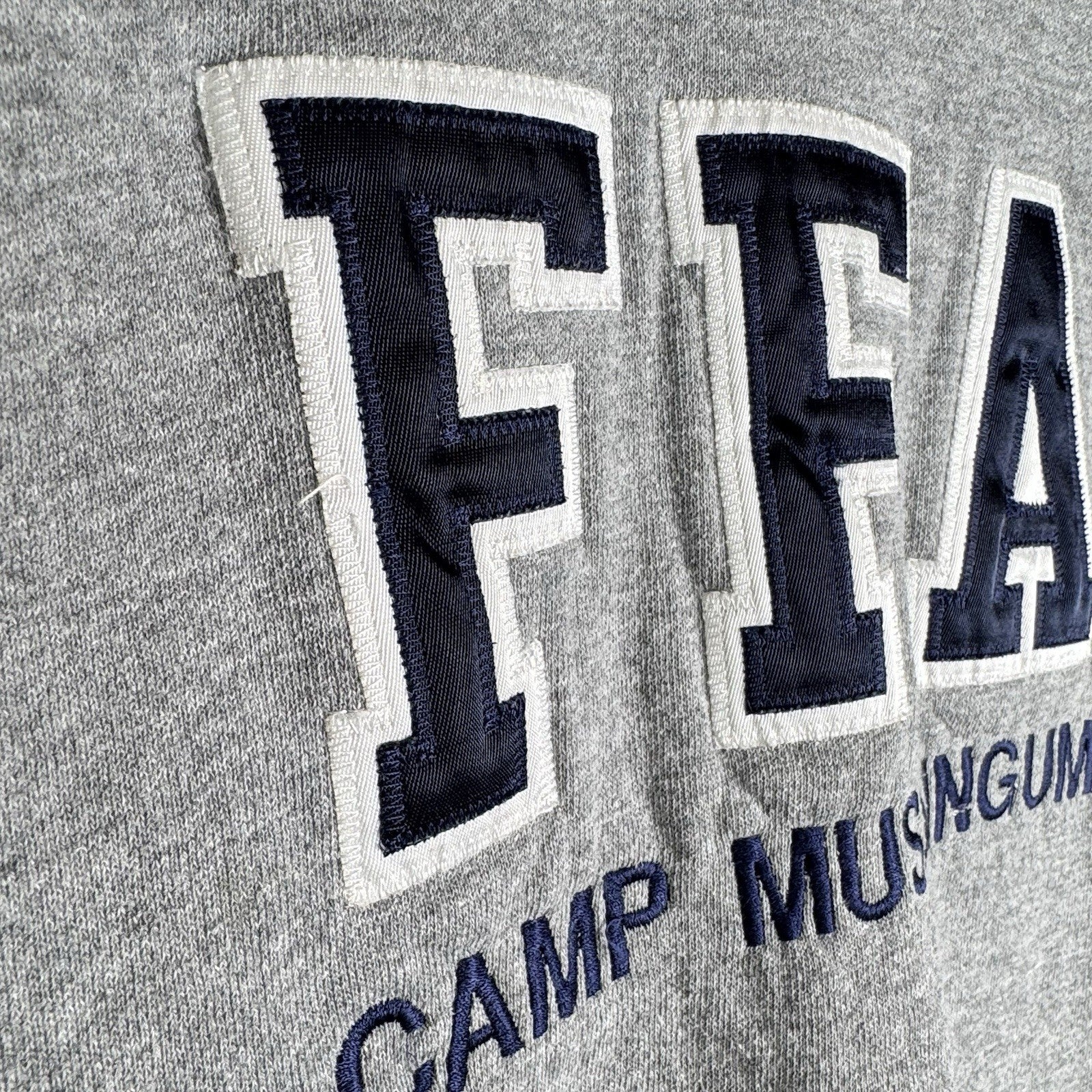 Vintage FFA Crewneck Men’s XL Gray Pullover Spellout Embroidered Camp Muskingham