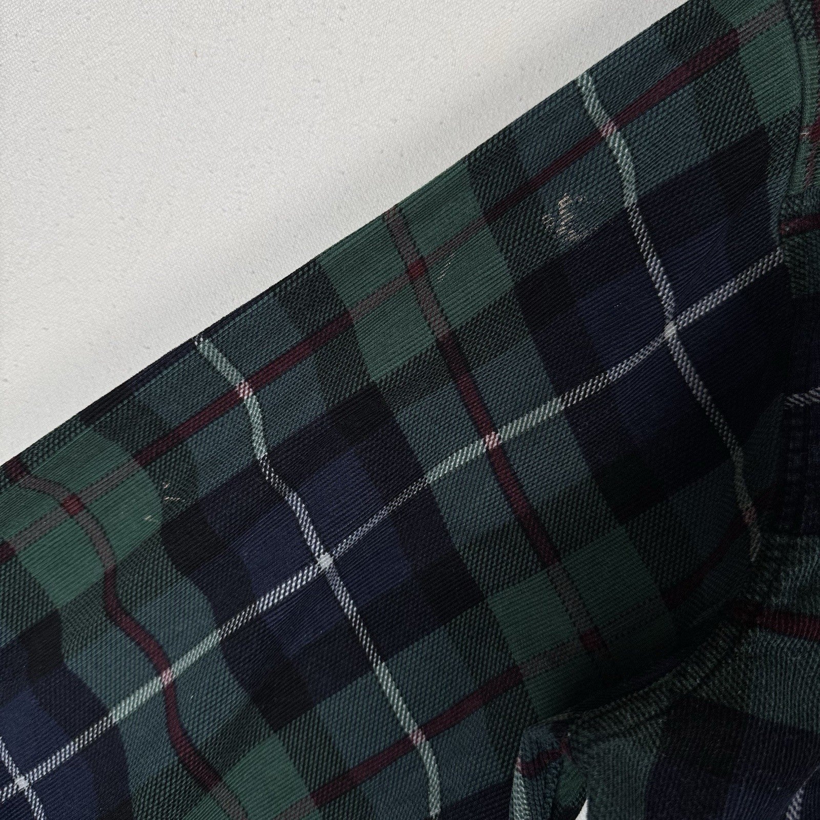LL Bean Corduroy Blue Green Plaid Men’s 2XL Work Chore Shirt *Lightly Distressed