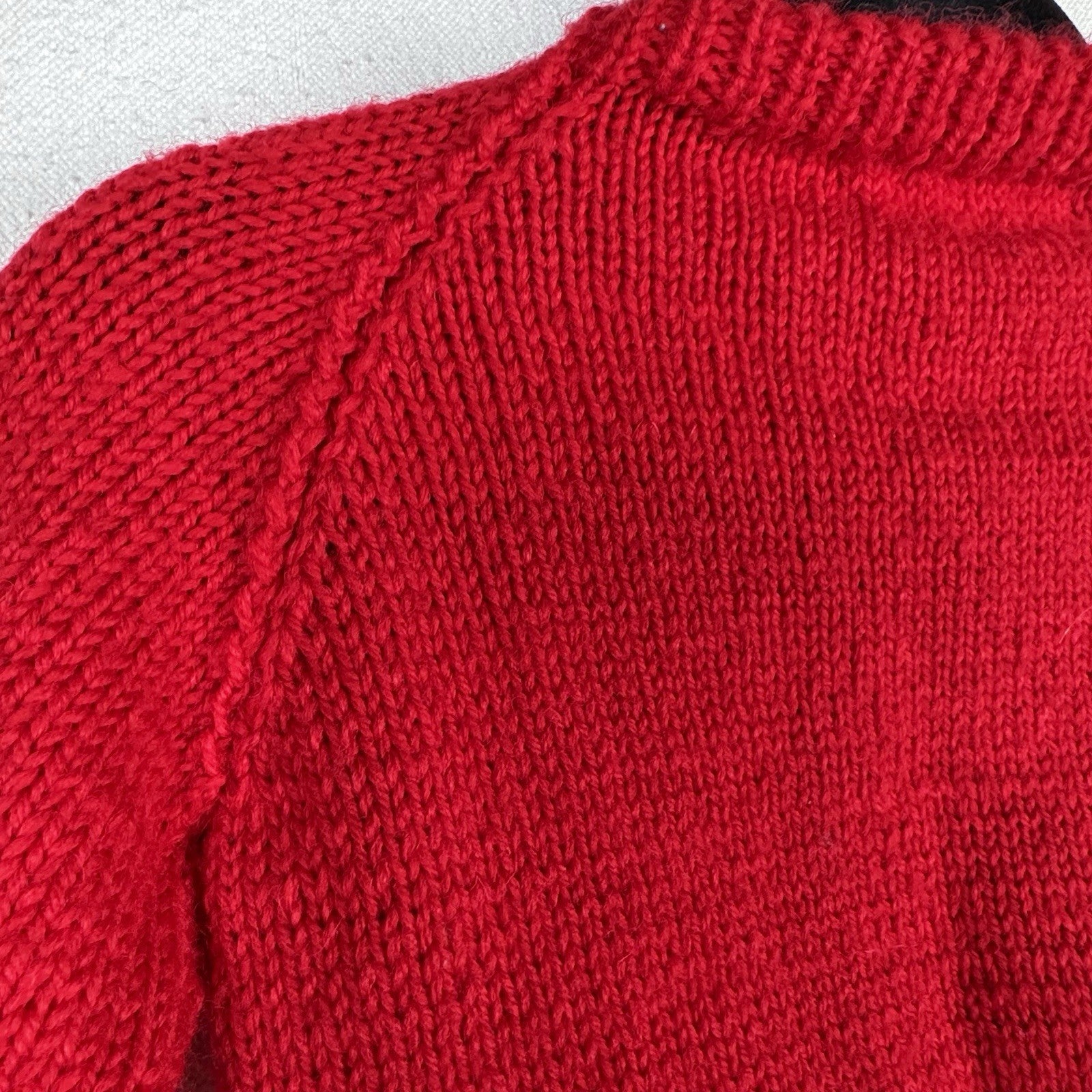 Kids Vintage 80s Hand Knit Homemade Paddington Bear Sweater 4T Made In England