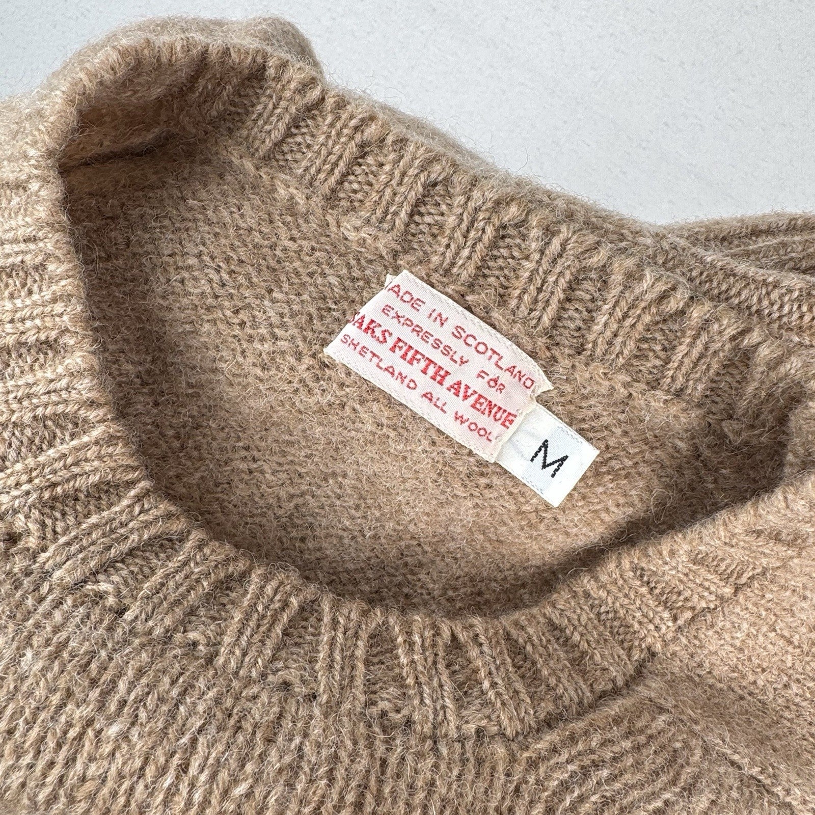 60s 70s Vintage Saks Fifth Avenue Men’s M 100% Shetland Wool Made in Scotland