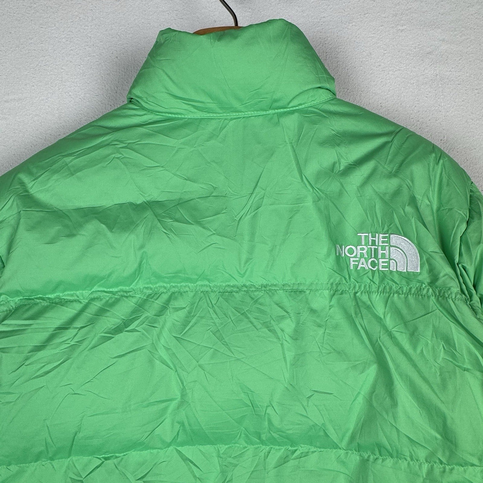 The North Face Nuptse Retro 700 Down Puffer Cropped Jacket Chlorophyll Green - L