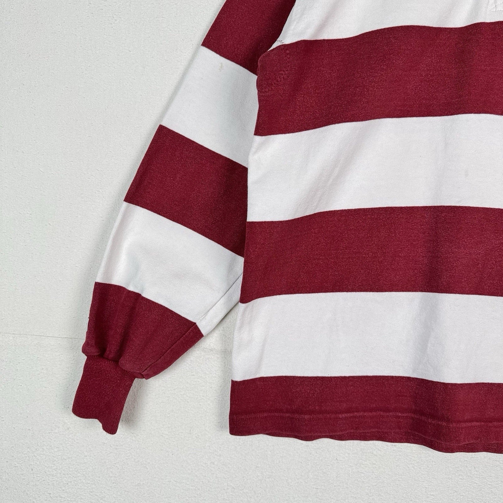 Vintage Rugby Men’s XXL Barbarian Long Sleeve Red White Stripe Polo *Read