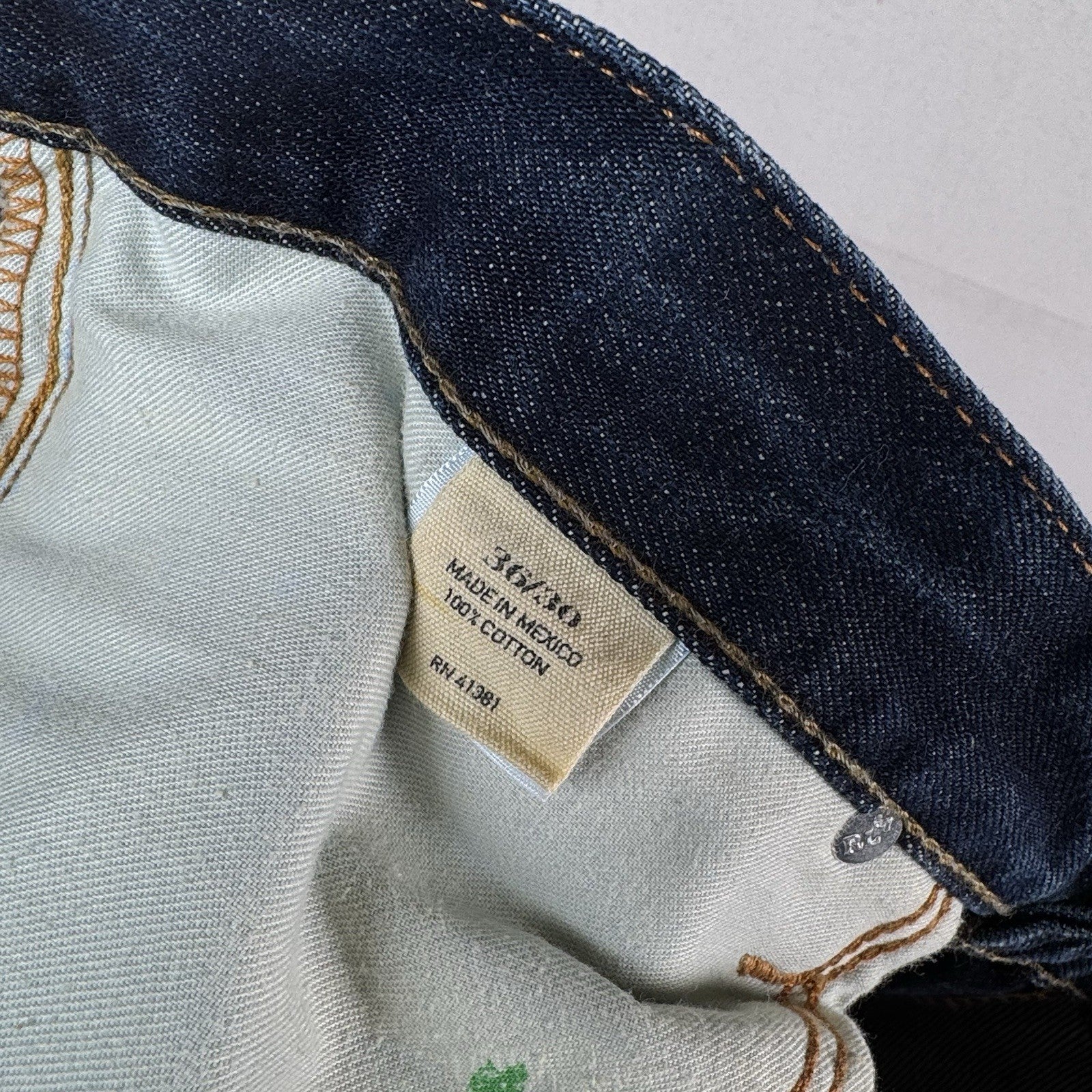 Polo Ralph Lauren 018 Jeans Mens 36x30 Slim Straight Dark Rinse Denim