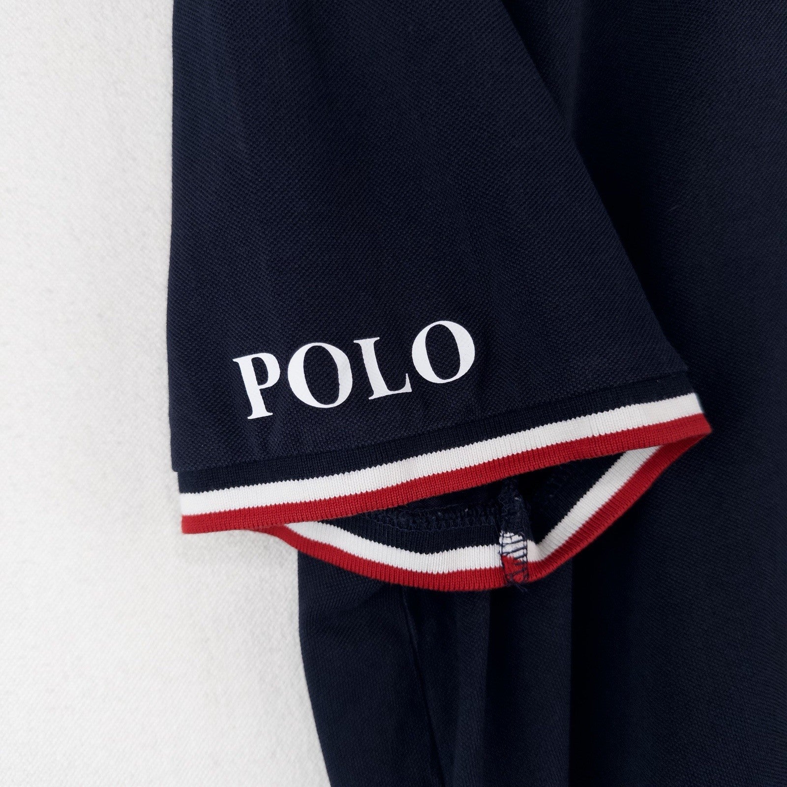 Polo Ralph Lauren Men’s XL Striped Trim Polo Shirt Navy Custom Slim Fit