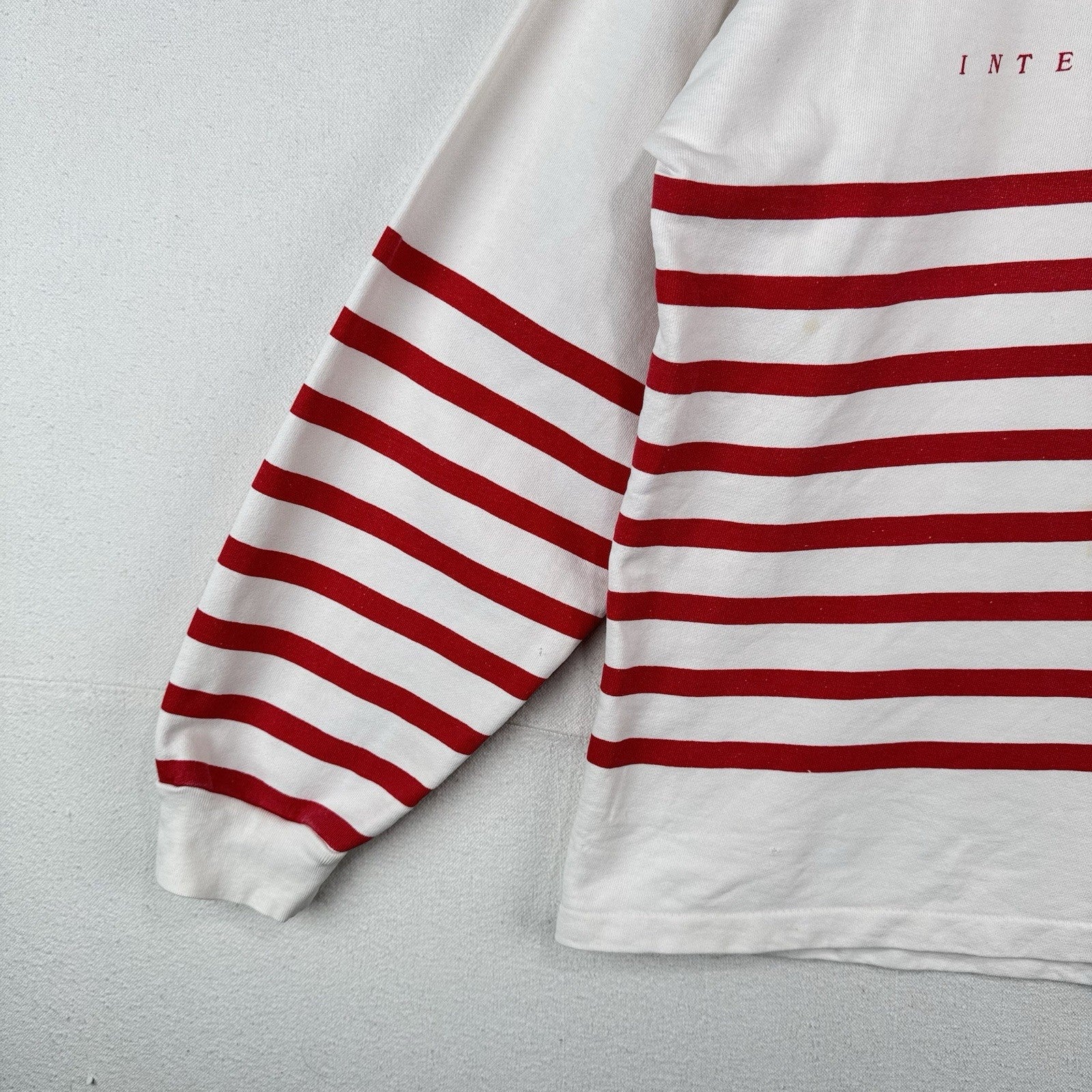 90’s Vtg Gap Red & White Striped Sweatshirt Nautical Flags “Pride” Code XL