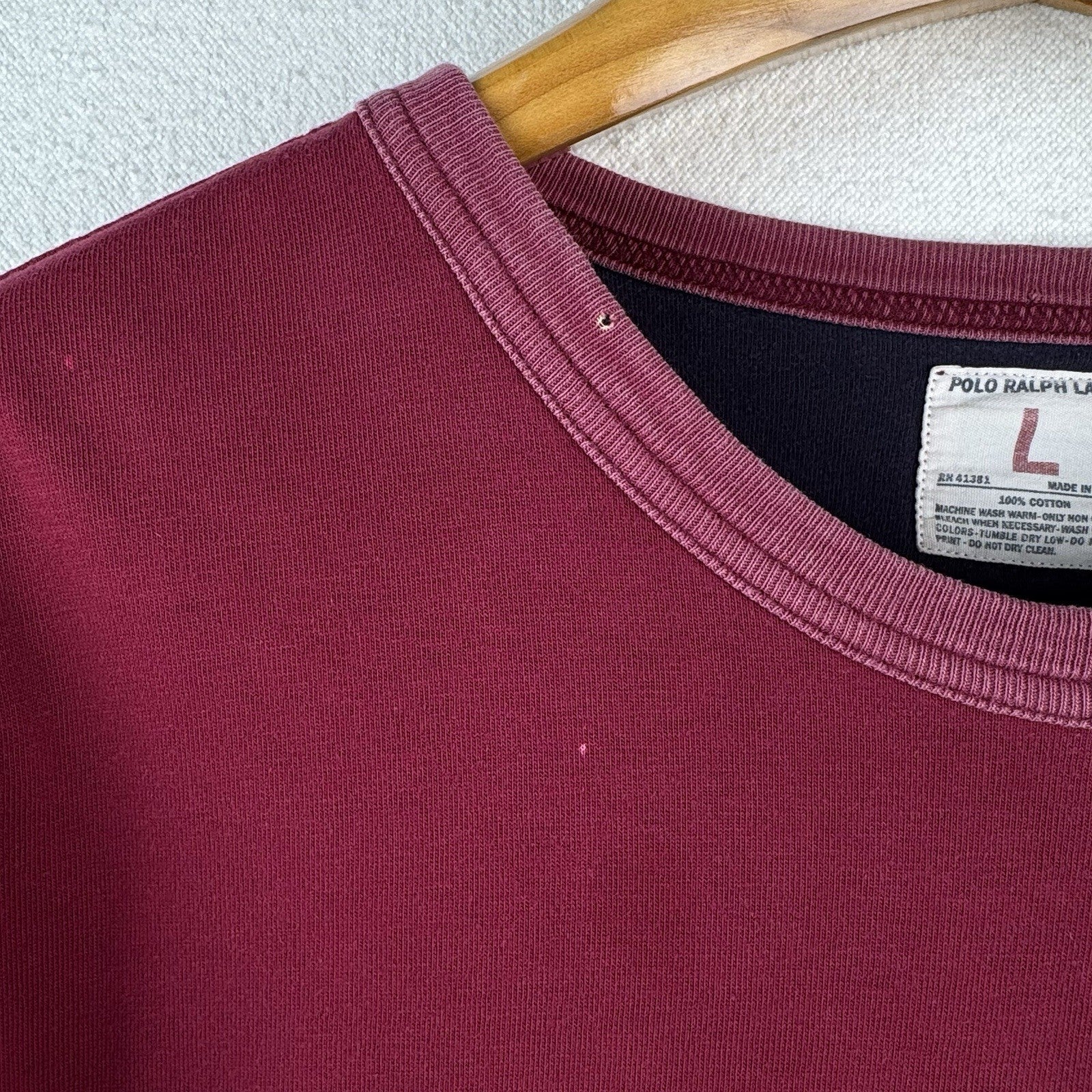 Vintage Polo Ralph Lauren Double Layer T-shirt Men Large Red/Blue Short Sleeve
