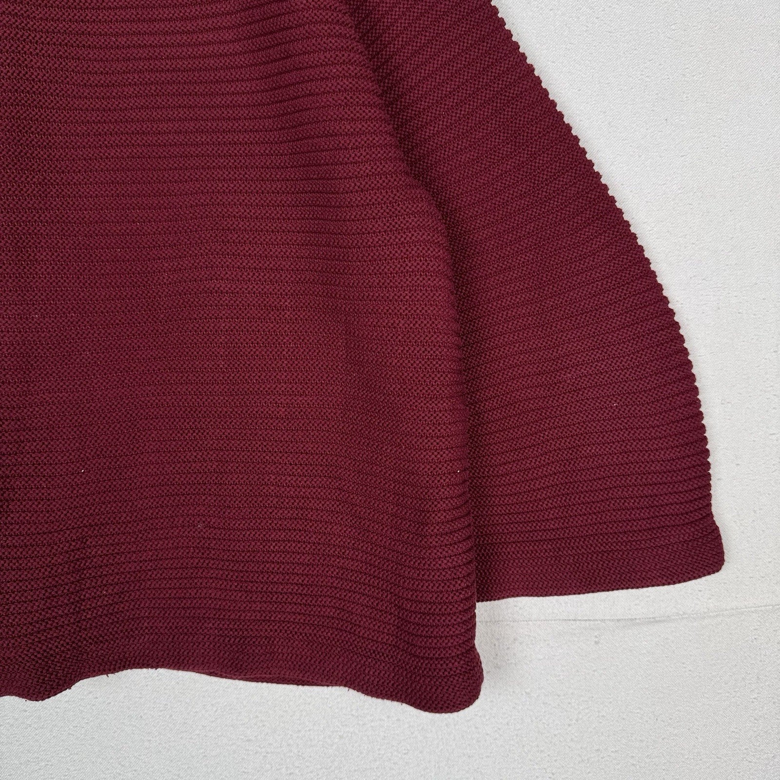 Lands’ End Cardigan Poncho Sweater Collar Women's 20-22 Bell Sleeves Maroon Red