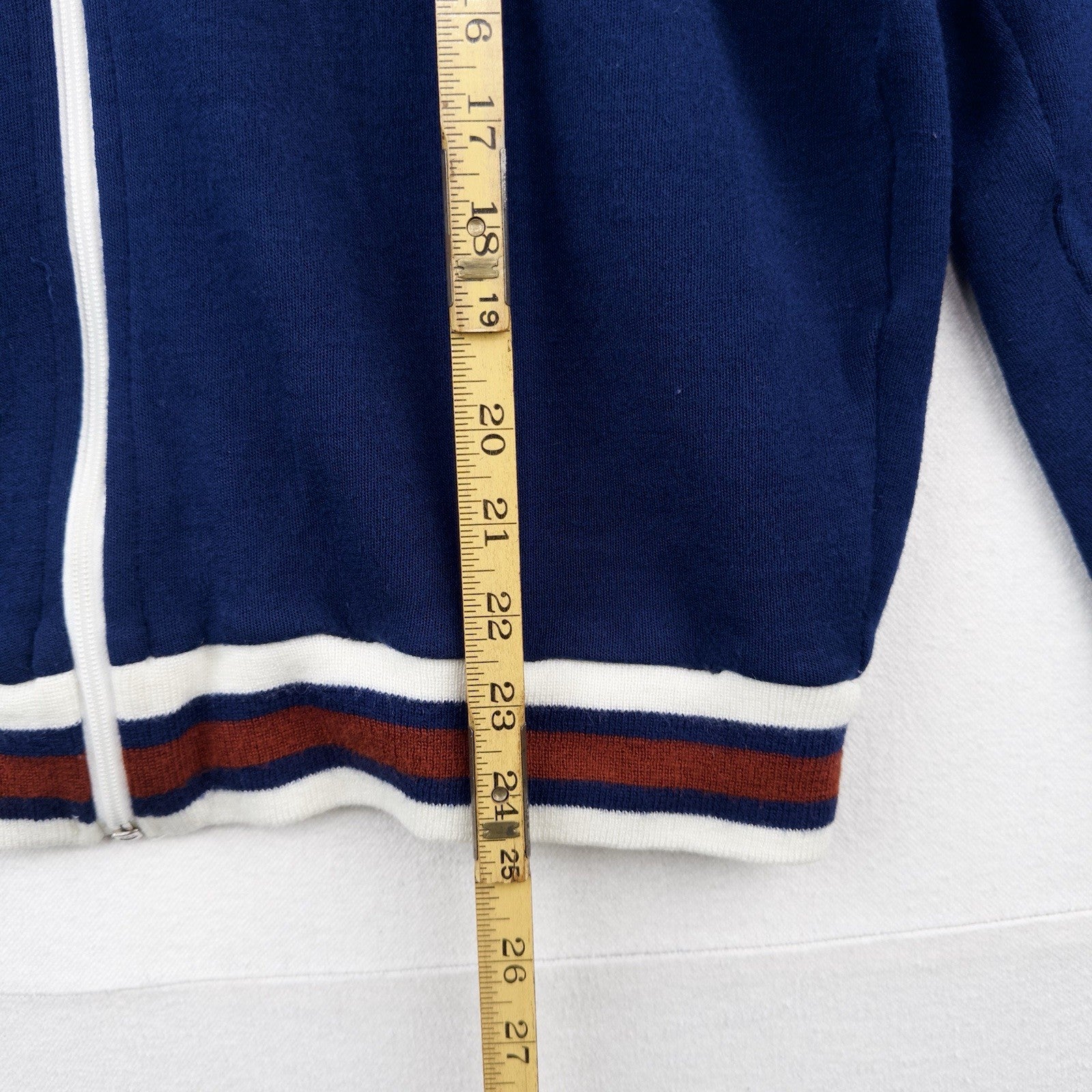 70’s Vtg Winning Ways Zip Up Track Jacket Blue Red Acrylic Men’s L