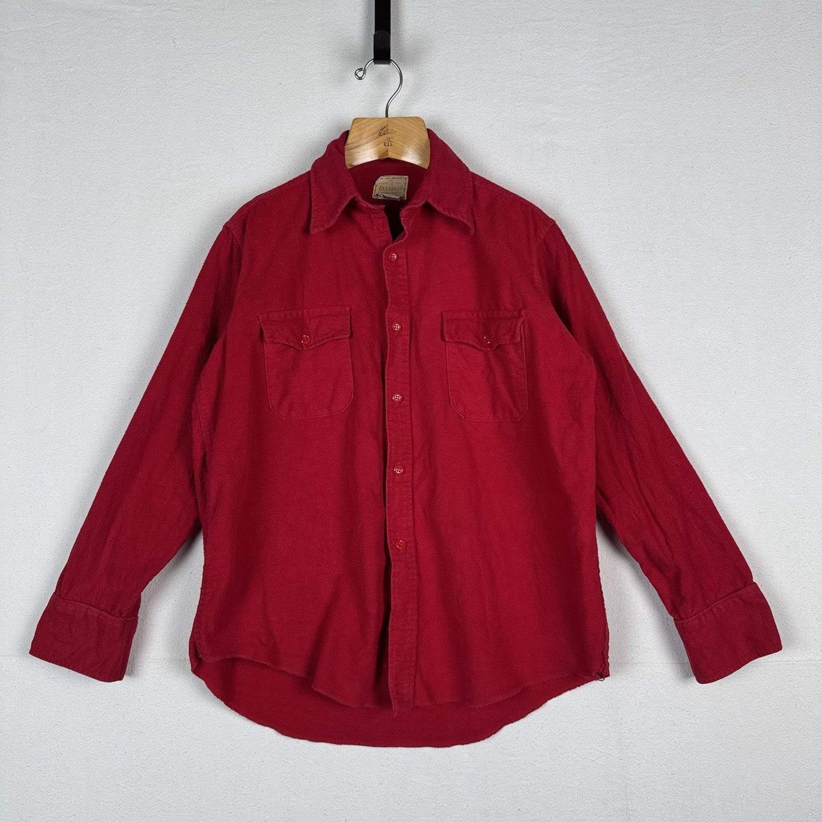 Vintage Melton Deerskin Chamois Flannel Shirt Adult Medium Red 46”