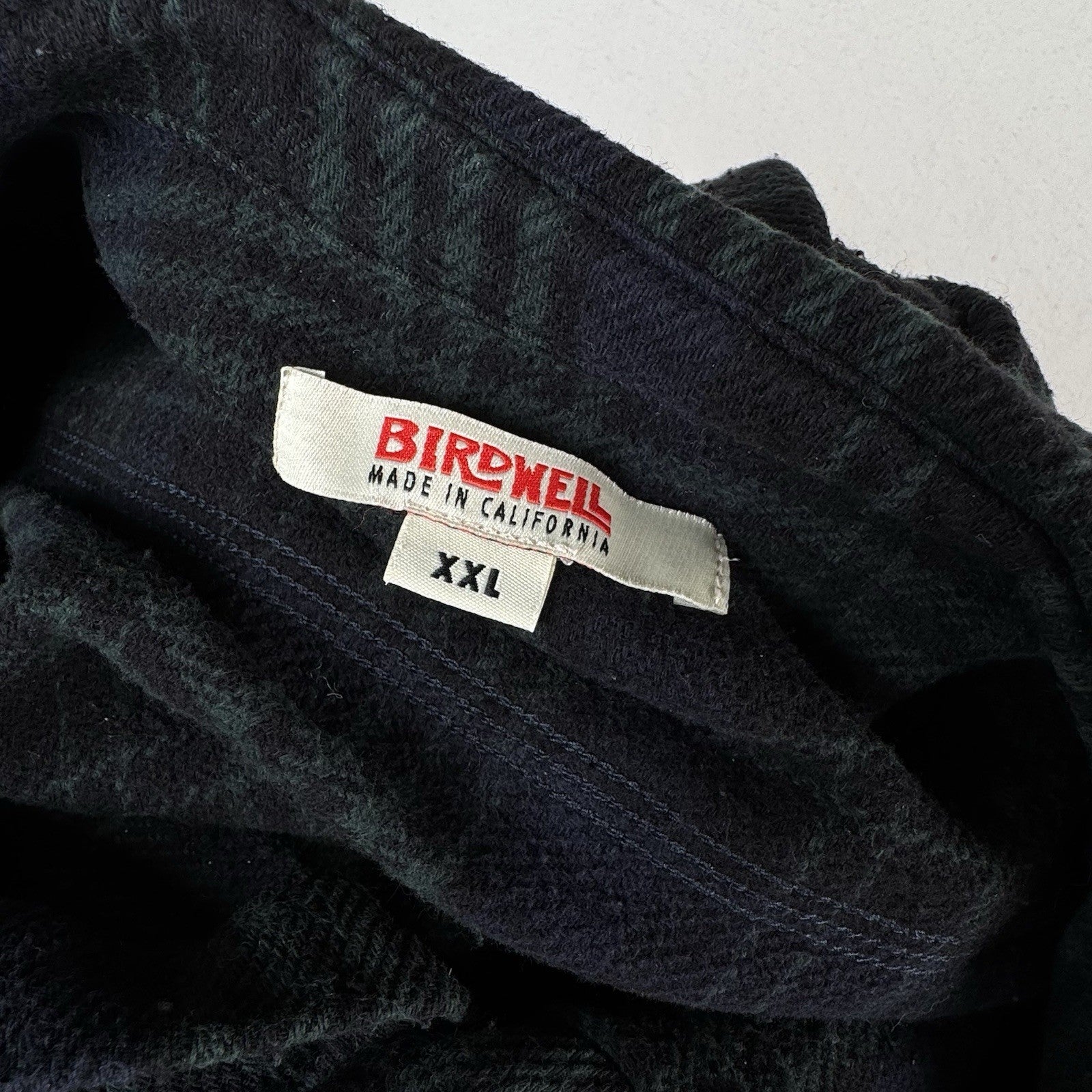 Birdwell Beach Britches Men's 2XL Flannel Cotton L/S Shirt Navy Green Plaid