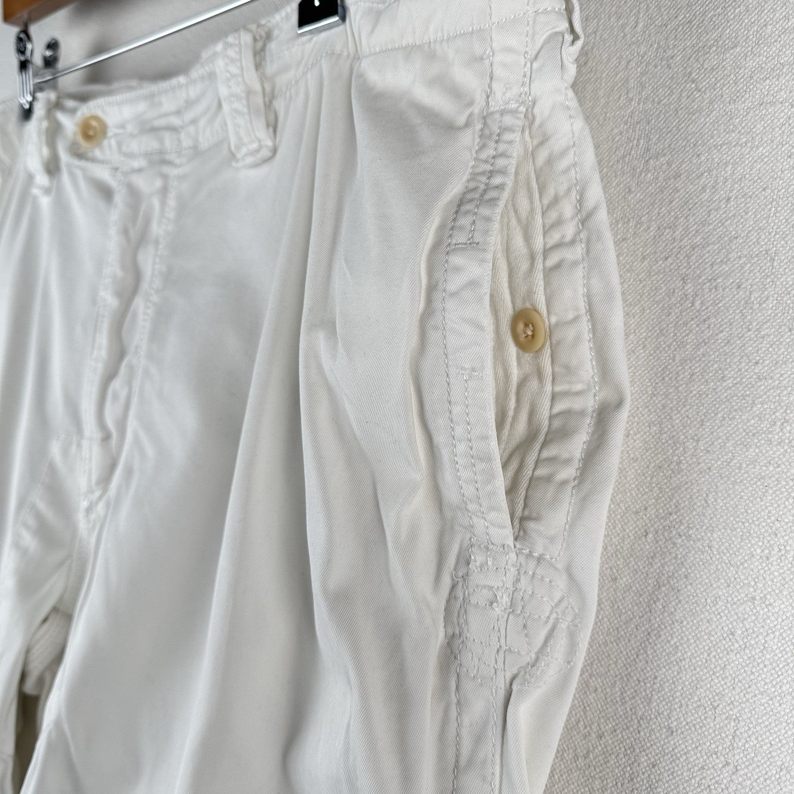Polo Ralph Lauren Naval Pants Mens 36x32 [Fits 36x30] White Adjustable Ankle