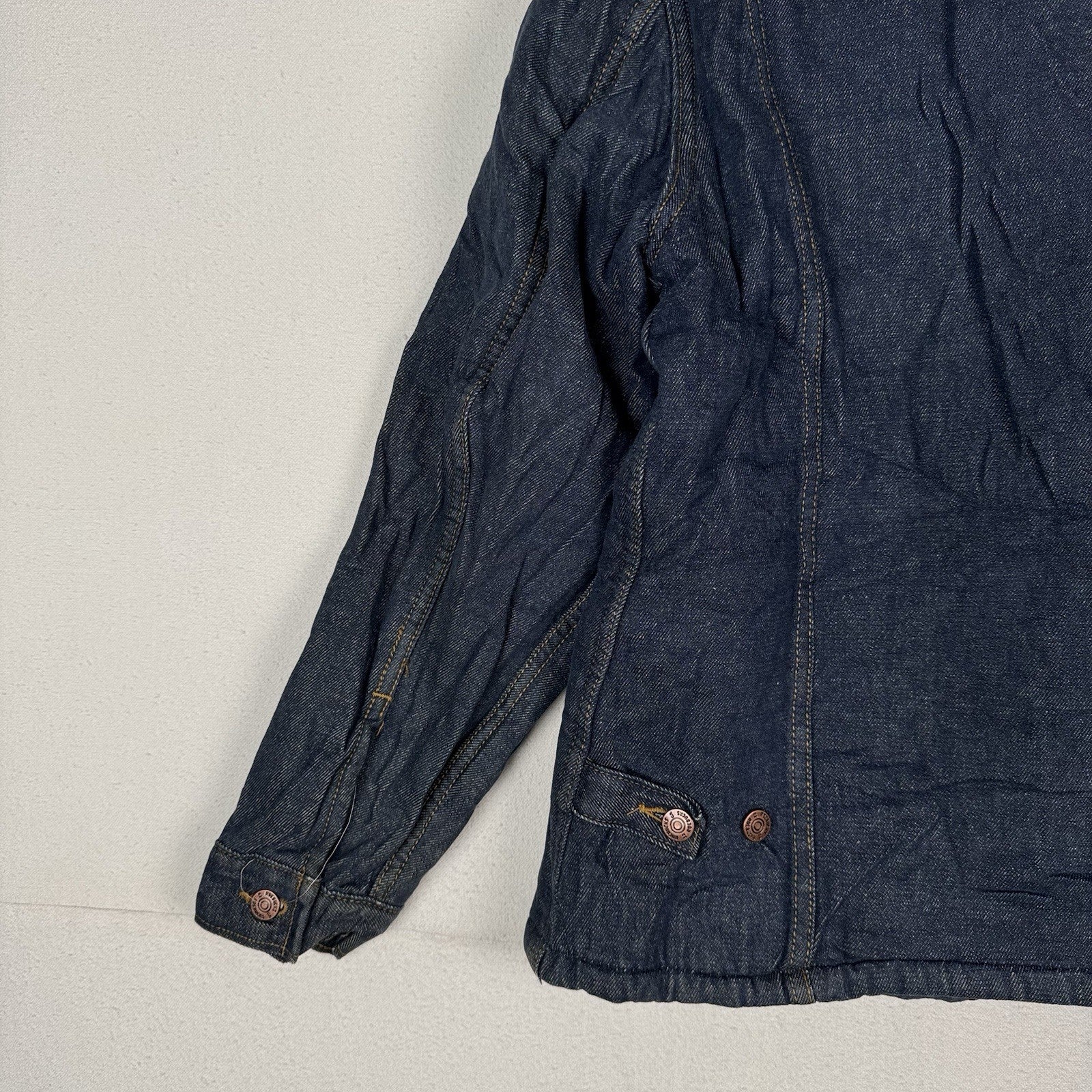 Vintage Sears Roebucks 70's Denim Sherpa Lined USA Western Jacket 44R *Unwashed
