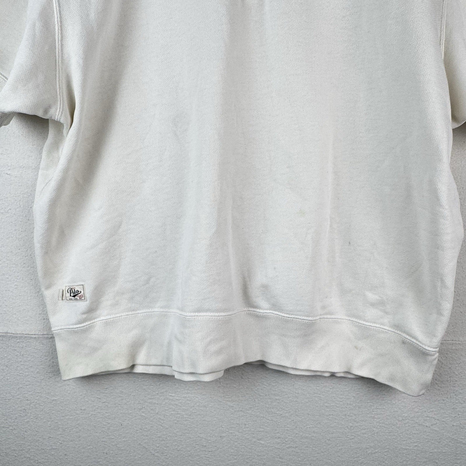 Vtg Polo Sport Ralph Lauren Men’s XL White Short Sleeve 1/4 Zip Sweatshirt *Read