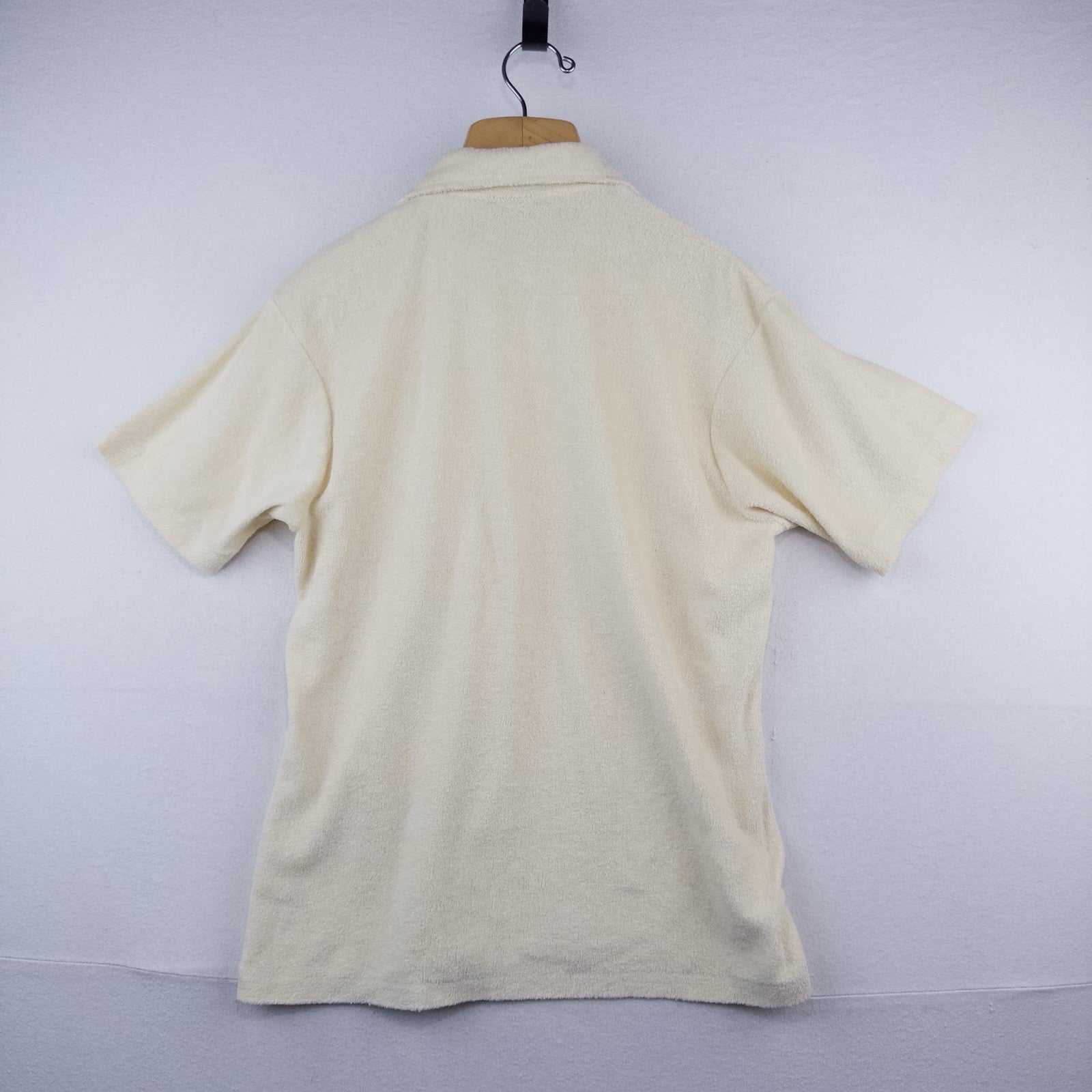 70’s Vtg Robert Bruce Terry Cloth Polo Shirt Mens L Yellow Resort Beach Made USA