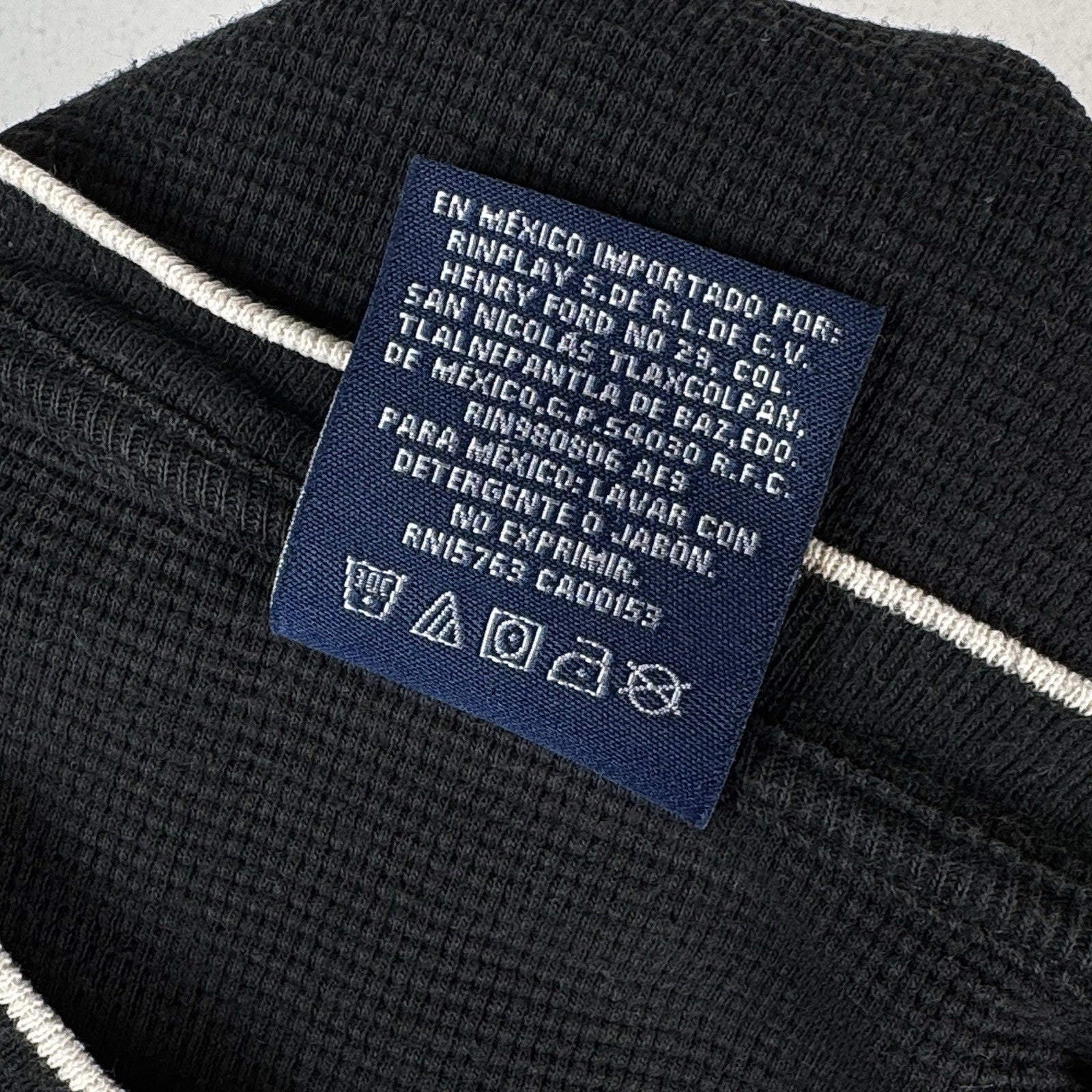 Polo Ralph Lauren Men's Large Thermal Shirt Waffle Knit Black Sleepwear