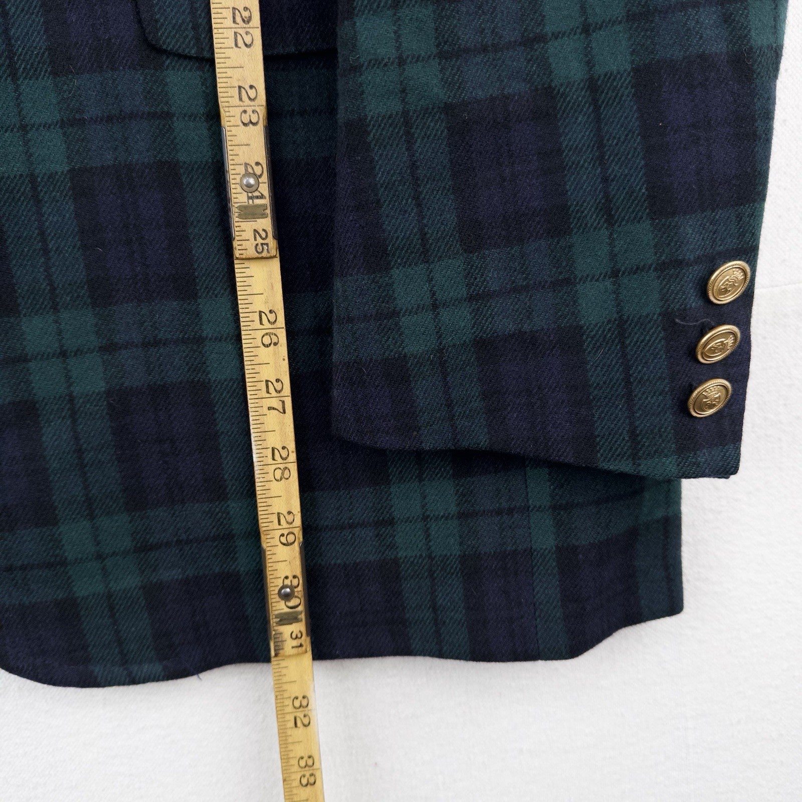 70’s Pendleton Black Watch Plaid Wool Blazer 42L Green Blue 2-Button Jacket USA