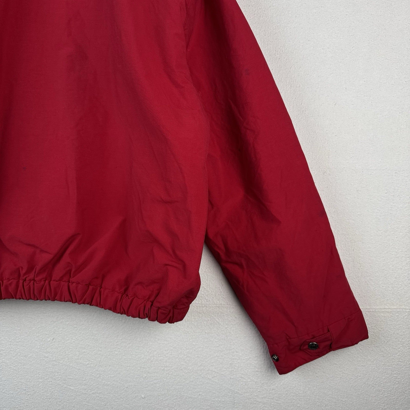 90’s Vtg Polo Ralph Lauren Jacket Men’s L Red A-2 Bomber Fleece Stowaway Hood