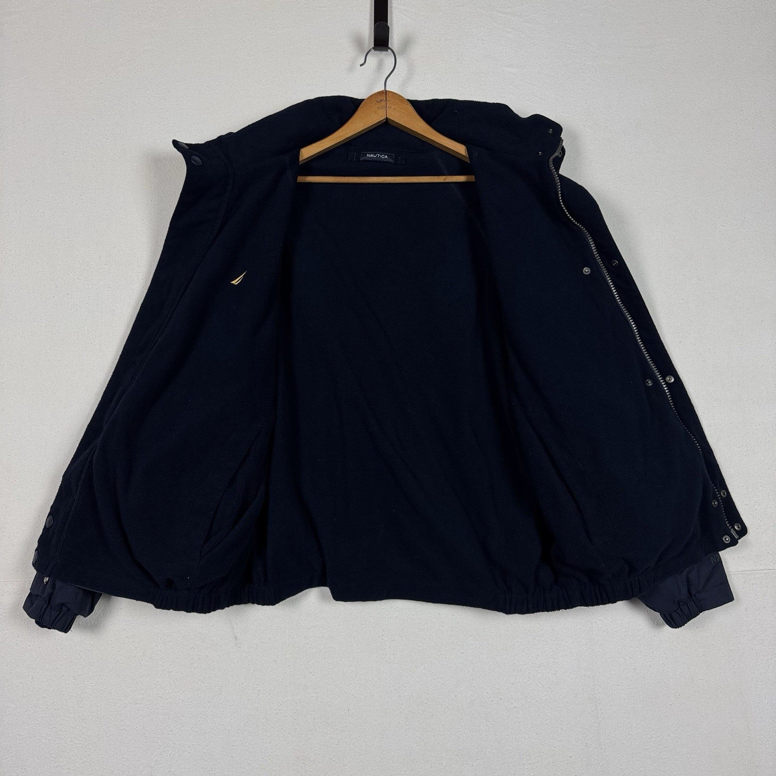 Nautica Reversible Jacket Mens XL NX2000 Fleece Insulated Full Zip Nylon Y2K