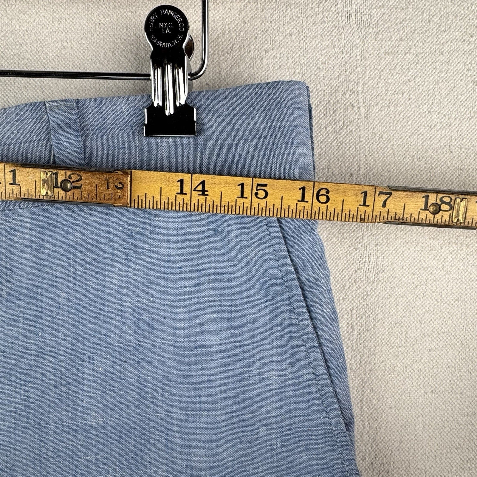 1950's/60's Vintage LL Bean Men's 32x30 Linen-blend Blue Chambray Chino Pants