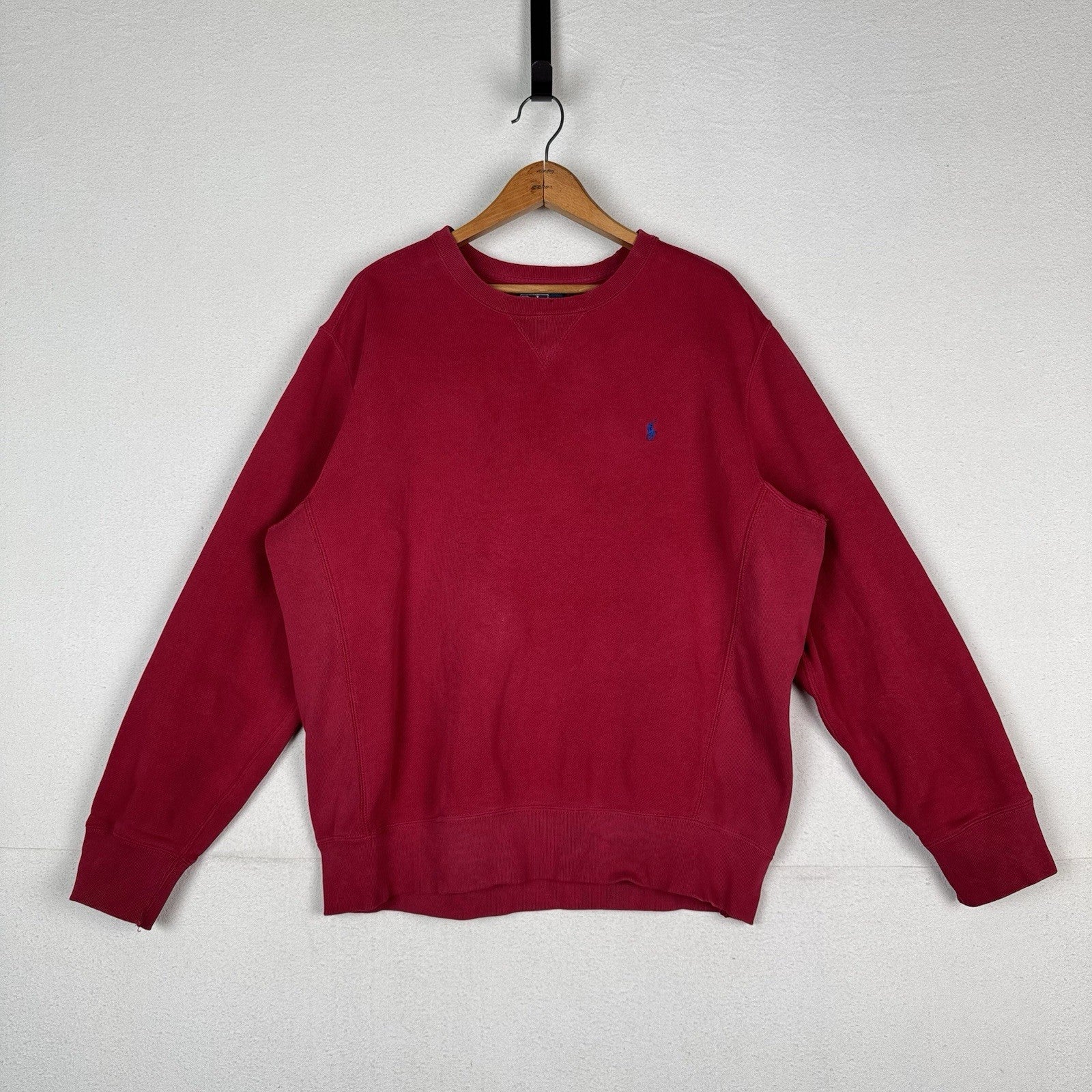 Vintage 90’s Polo Ralph Lauren Men’s Large Red Crewneck Sweatshirt *Read