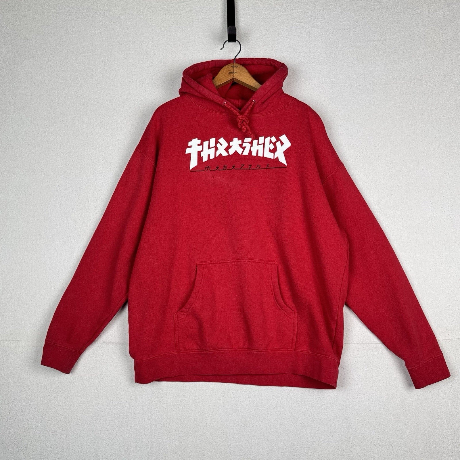 Thrasher Magazine Godzilla Skateboard Red Hoodie Men’s XL Japanese Streetwear
