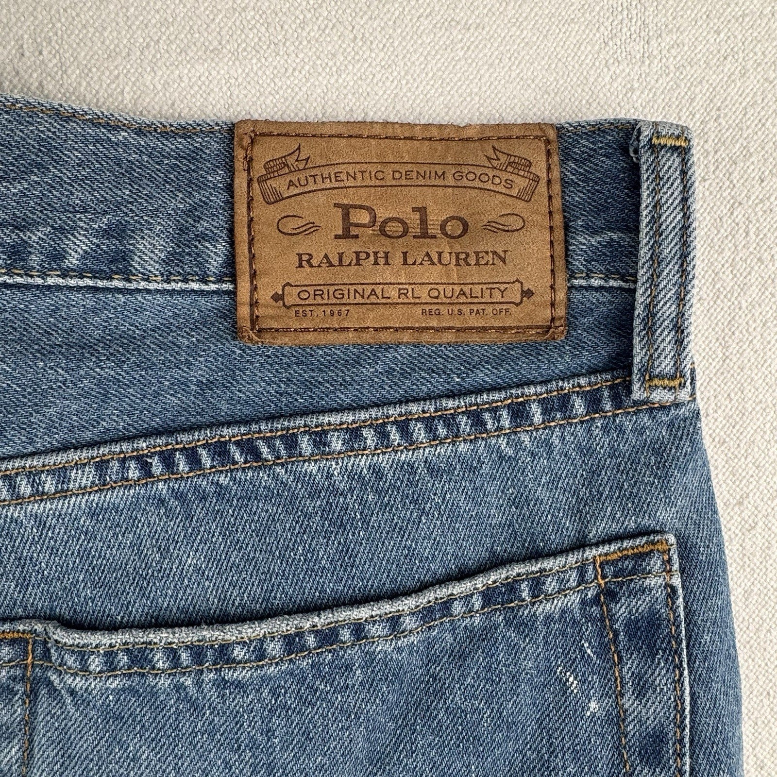 Polo Ralph Lauren Classic Fit Denim Shorts Men’s 32x8 Distressed Paint Splatter