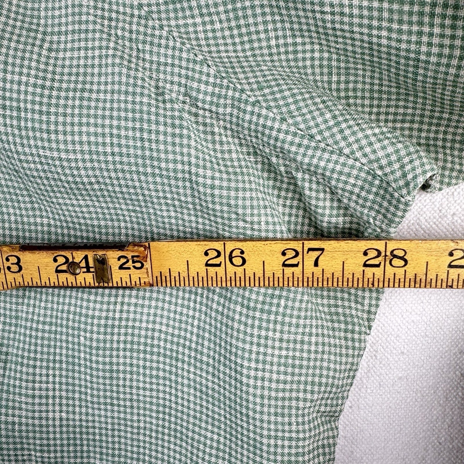 Vintage Ralph Lauren Mens XXL Green Plaid 100% Linen Short Sleeve Shirt