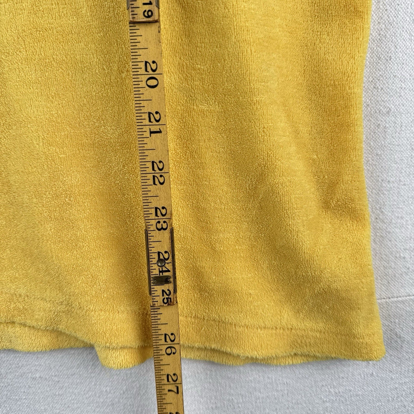 70s Vtg Selkirk Yellow Terry Cloth Pocket Polo Shirt XL Cabana Beach Pool V-neck