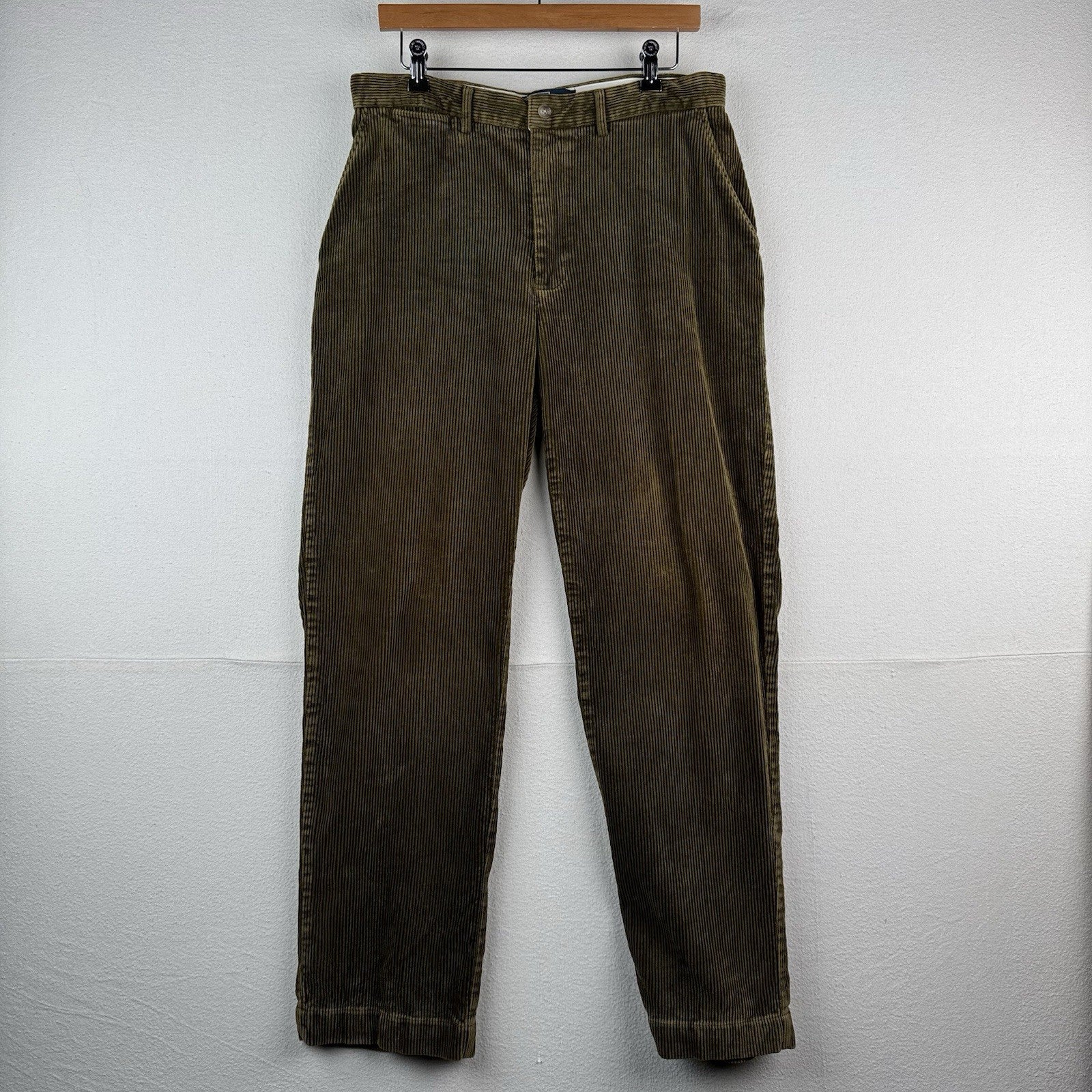 90’s Vtg Polo Ralph Lauren Mens Fits 32x30 Brown Corduroy Flat Front Chino Pants
