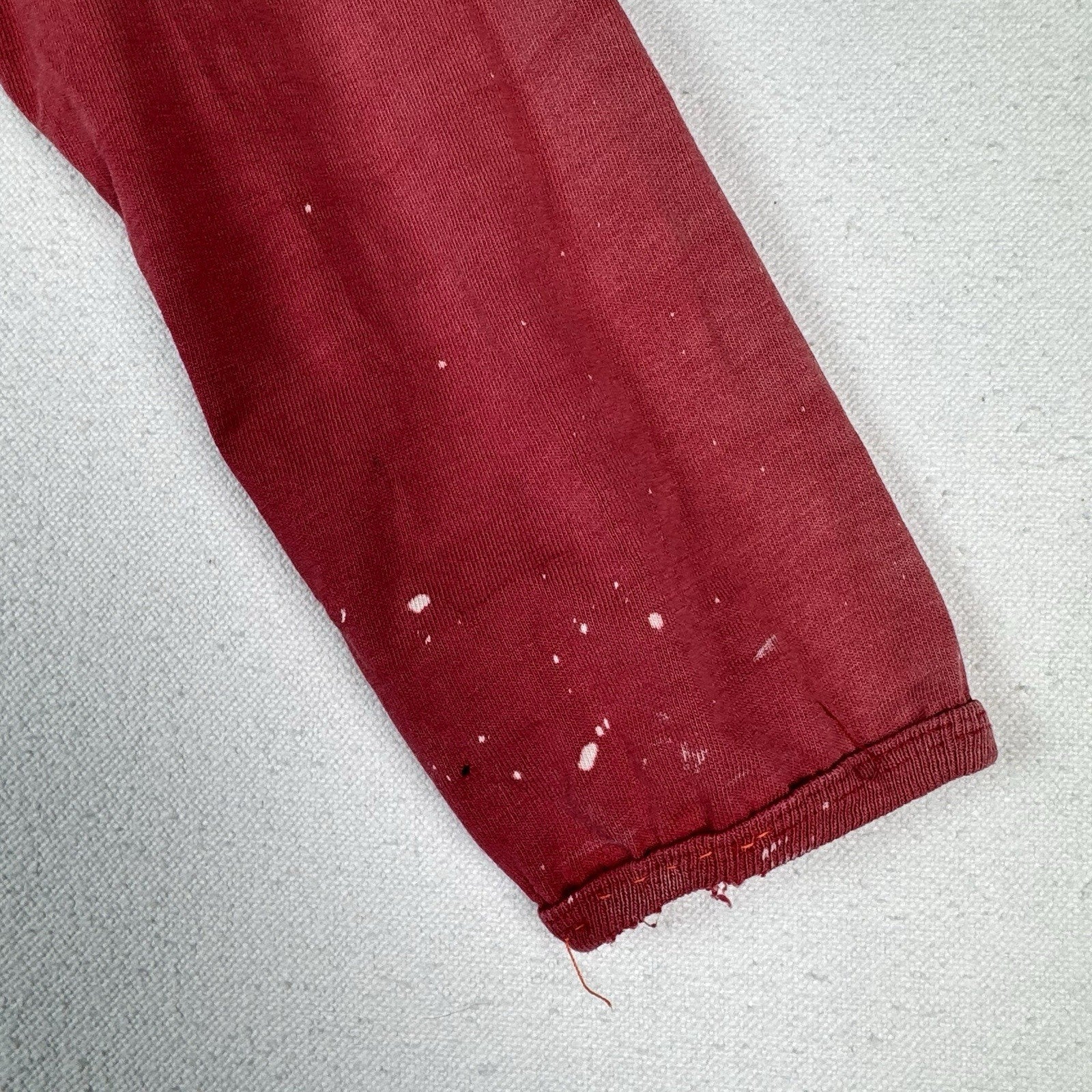 True Vintage 50s Kids Small Faded Distressed Red Henley Shirt Made In USA