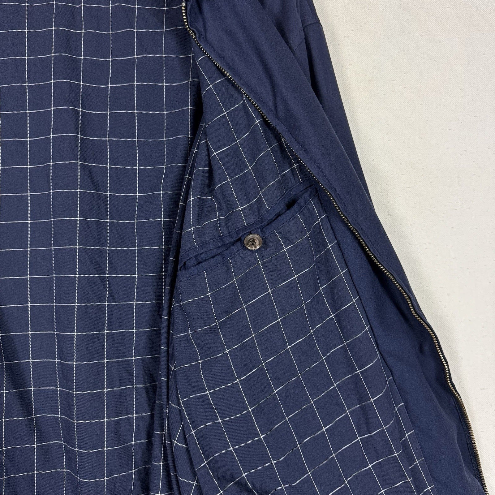 Polo Ralph Lauren Cotton Plaid Lined Harrington Jacket Blue XL Tall