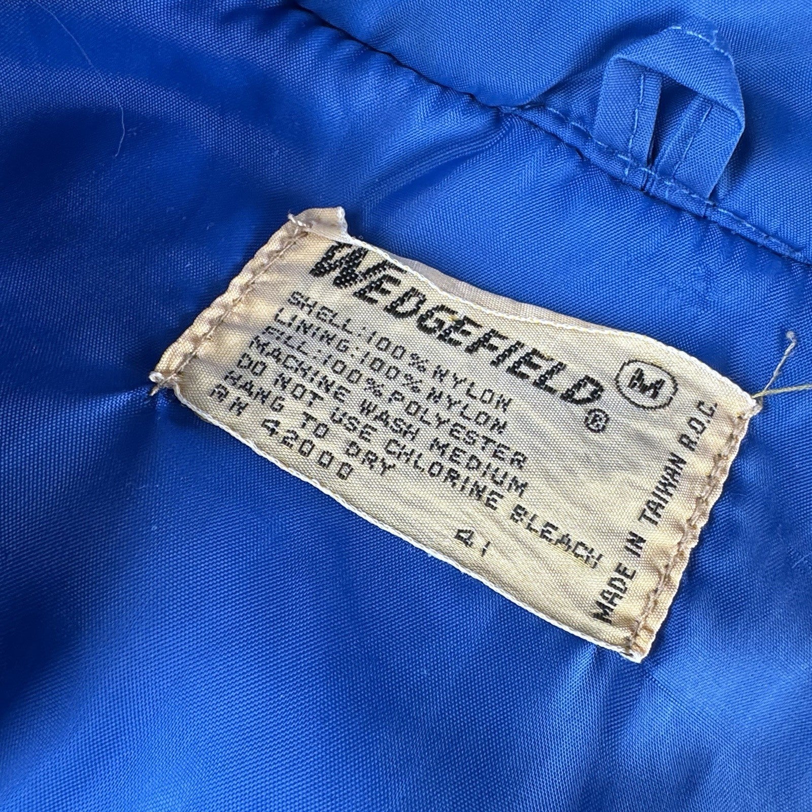 70’s Vintage Wedgefield Puffer Vest Snap Front Size Medium Blue