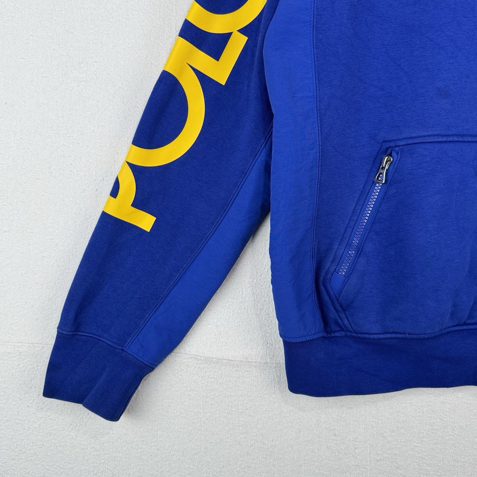 Polo Ralph Lauren Men’s M Logo Spectre Pullover Fleece Hoodie Quarter Zip Blue