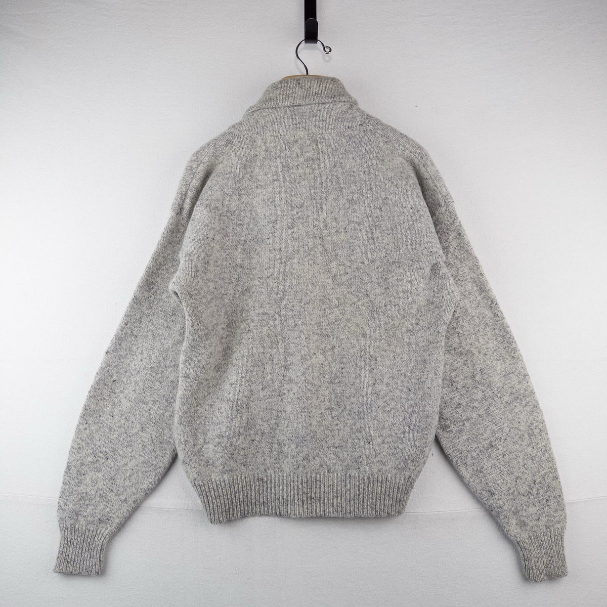 80’s Vtg Eddie Bauer Wool Shawl Collar Sweater Pullover Men's L Beige USA