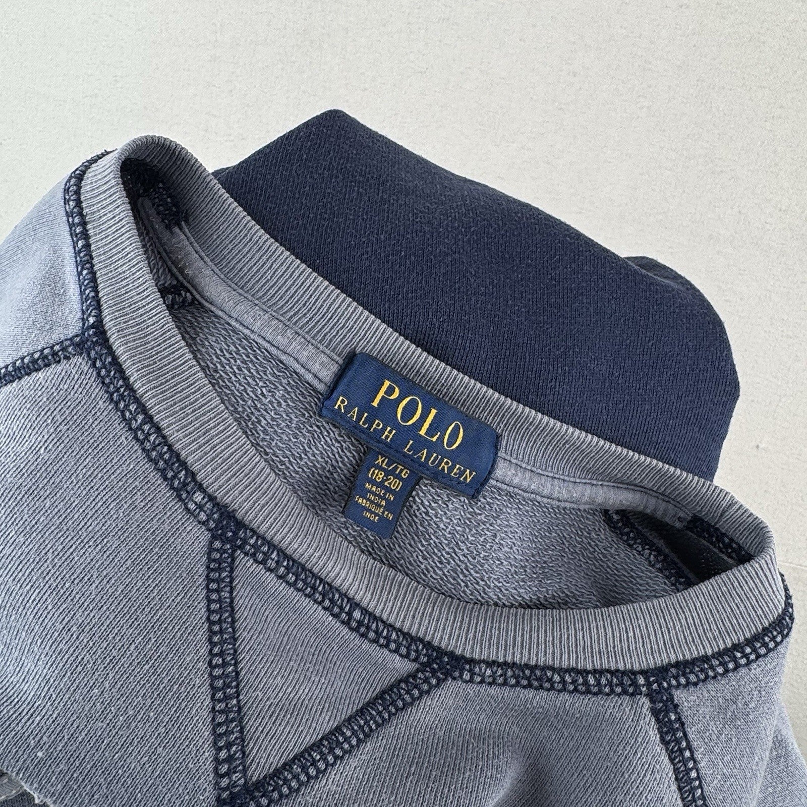 Polo Ralph Lauren RLYC Boys XL 18-20 Navy Ombré Sweatshirt Sailing Yacht Club