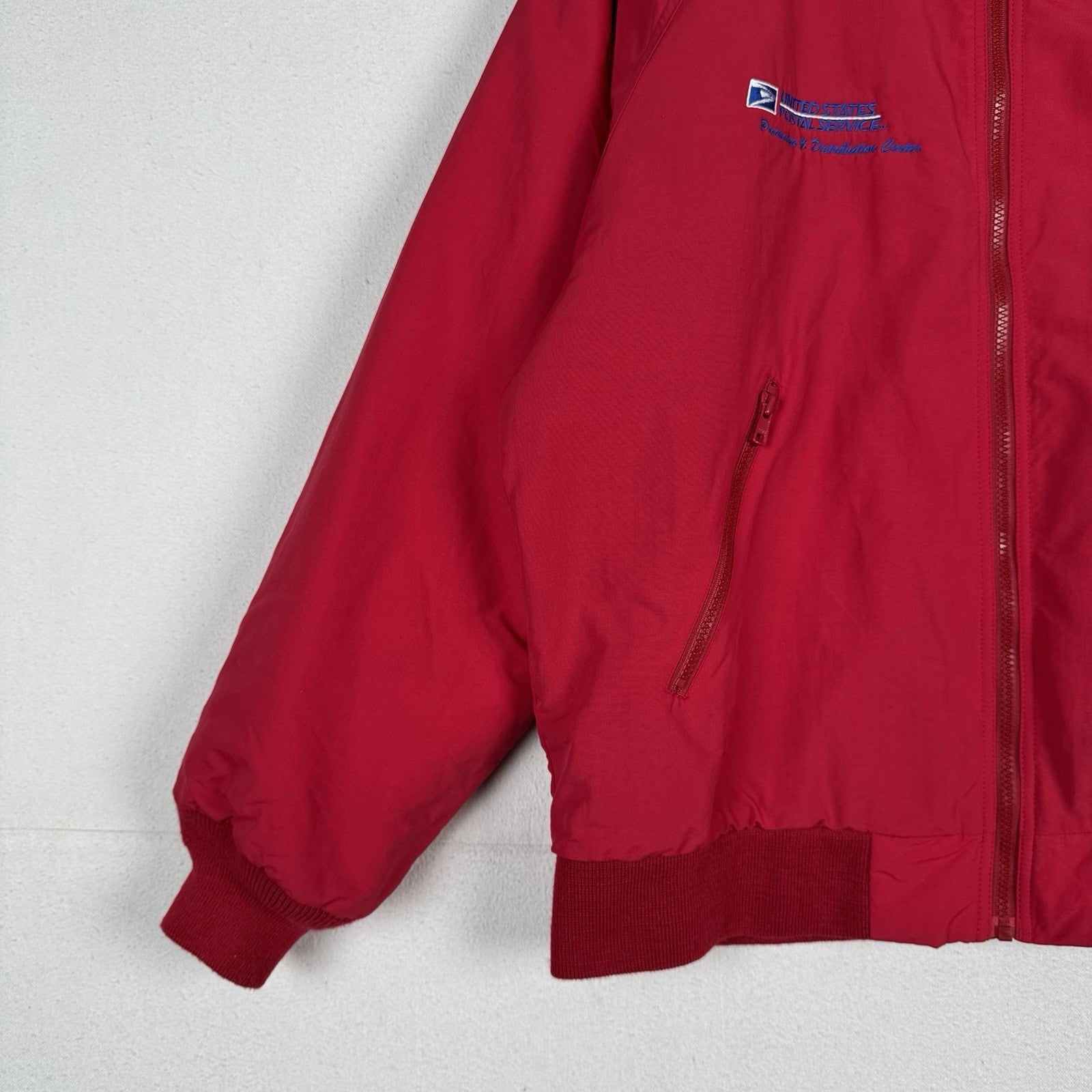 Lands End Squall Jacket United States Postal Service USPS Red Mens Size Large