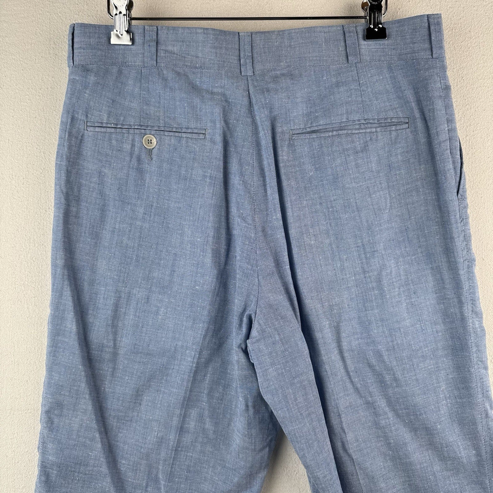 1950's/60's Vintage LL Bean Men's 32x30 Linen-blend Blue Chambray Chino Pants