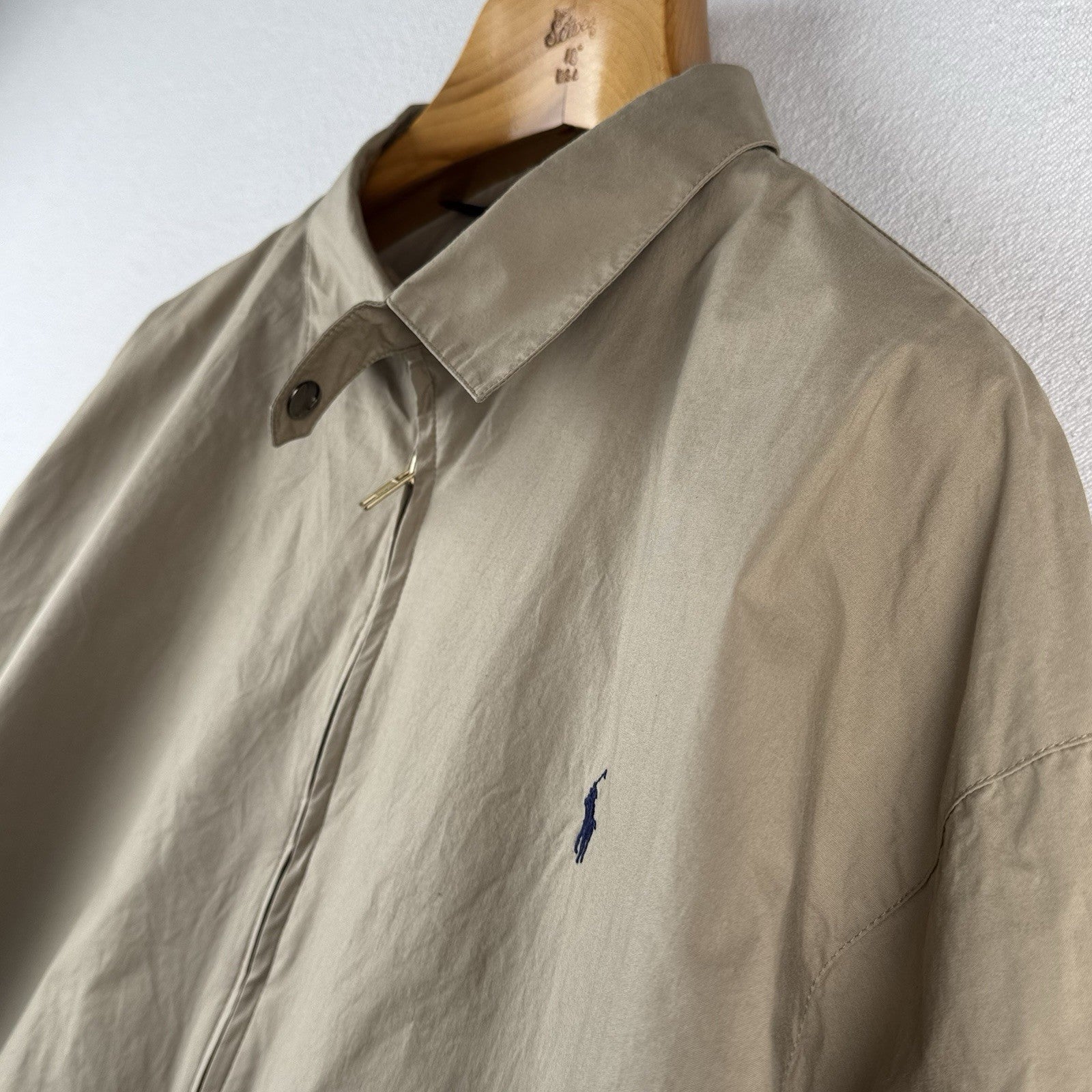 90’s Vintage Polo Ralph Lauren Men’s XL Unlined Harrington  Jacket Beige Tan