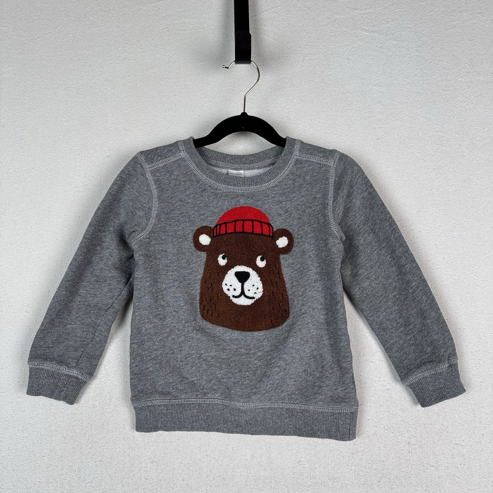 Lot Of 2 Carter's Crewneck Sweatshirts Gray Bear Blue Fox Pullover Size 5T