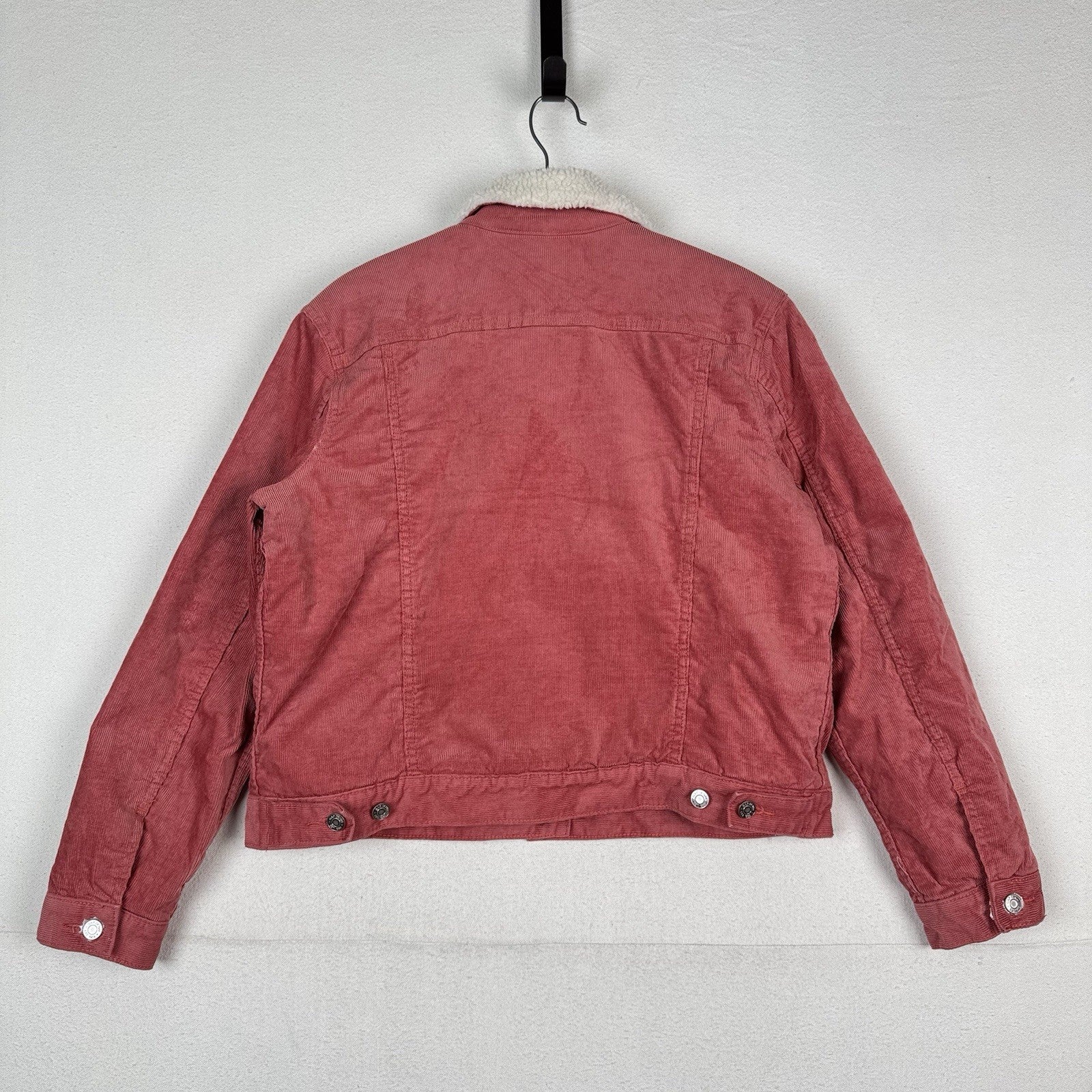 Gap Denim Icon Sherpa Lined Corduroy Jacket Dusty Rose Trucker Boxy Large