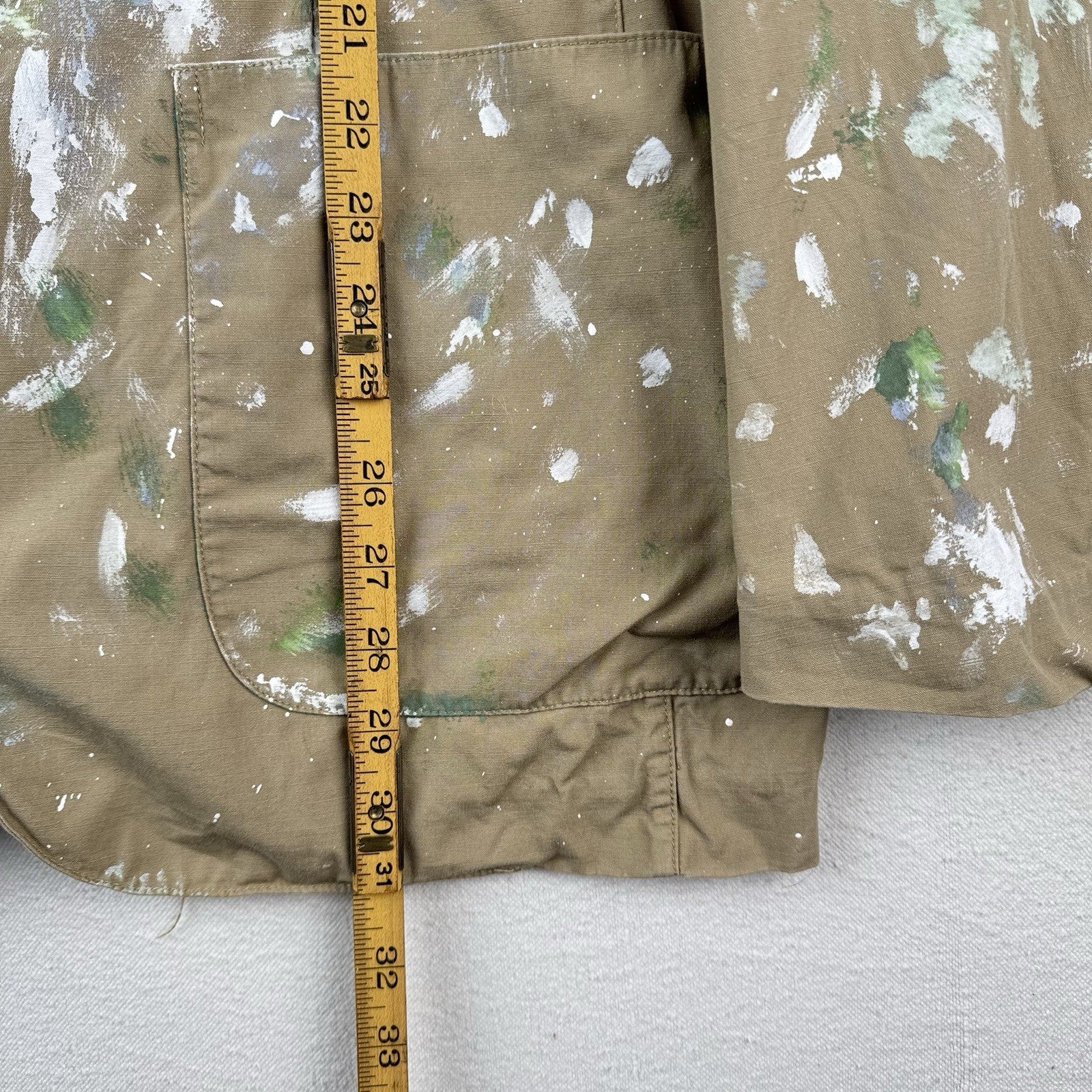 Polo Ralph Lauren Hand-Painted Men’s S Blazer Jacket Cotton Beige Unstructured