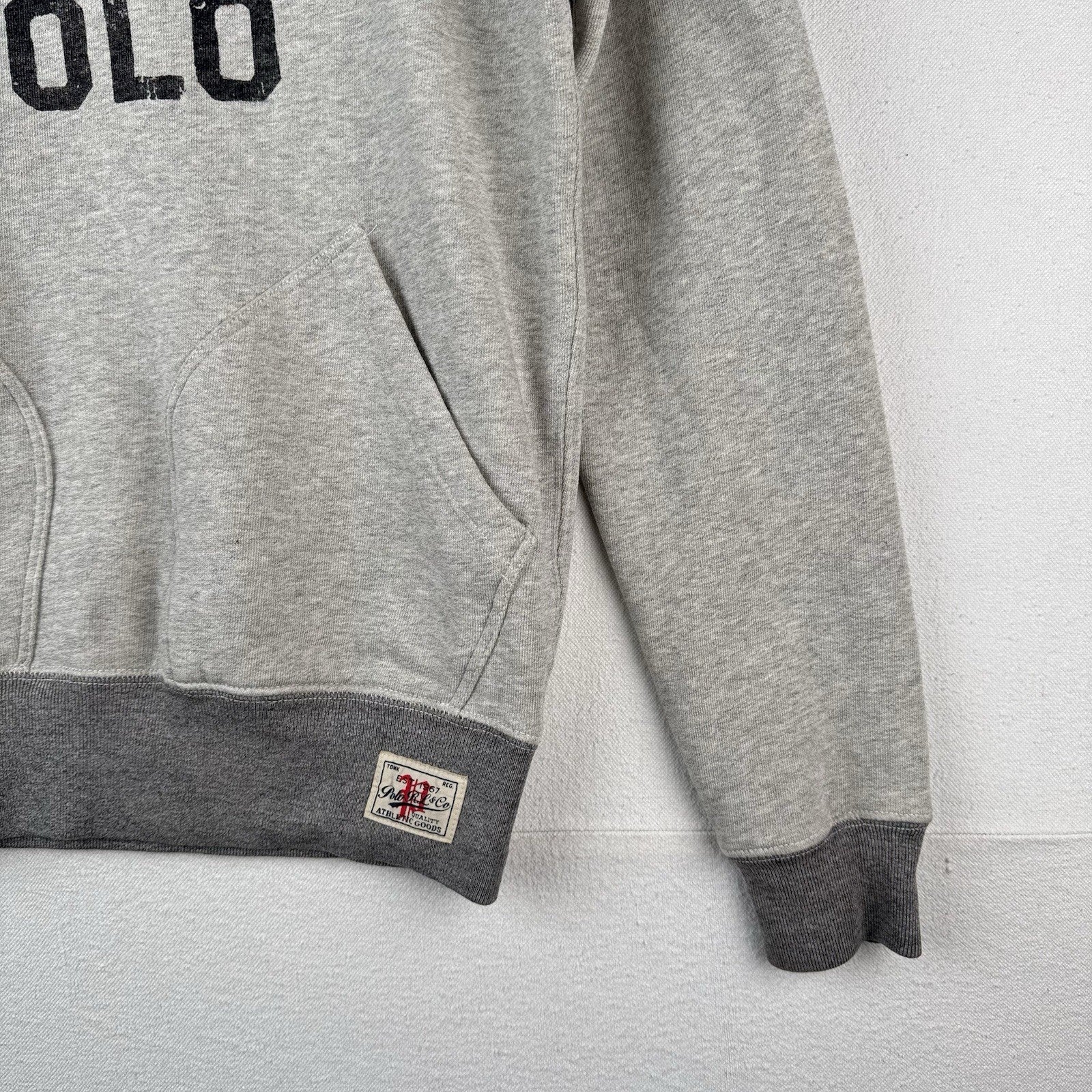 Polo Ralph Lauren USA 67 Hoodie Men’s Small Gray Split Pocket