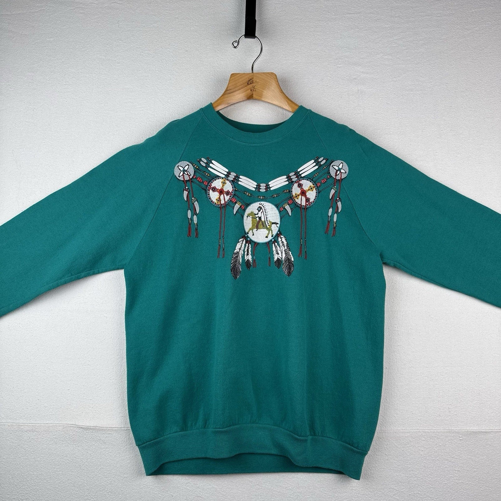 90’s Vintage Aztec Native Print Crewneck Sweatshirt Jerzees Size XL