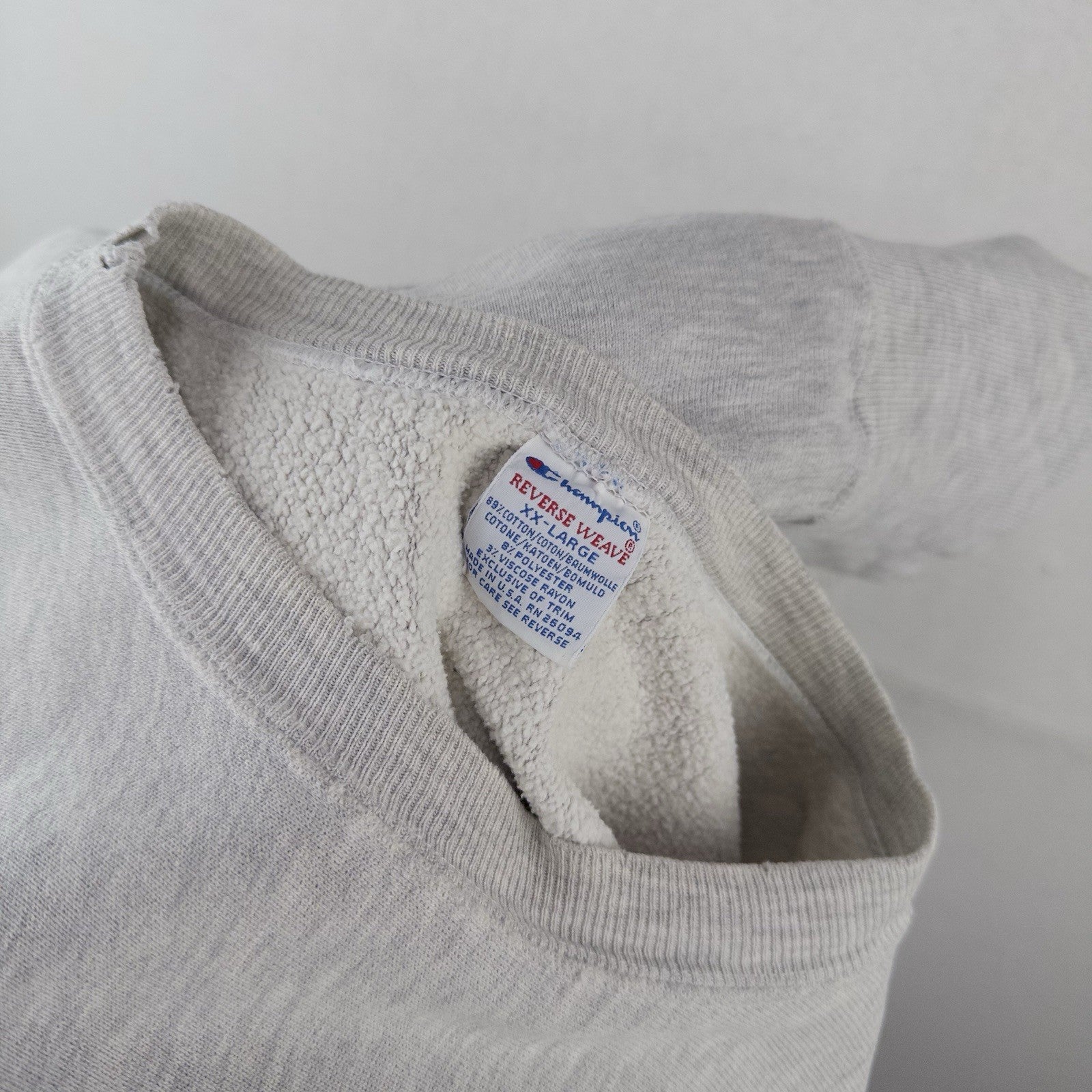 80’s Vtg Champion Creighton Law Reverse Weave Crew Sweatshirt 2XL Gray Made USA