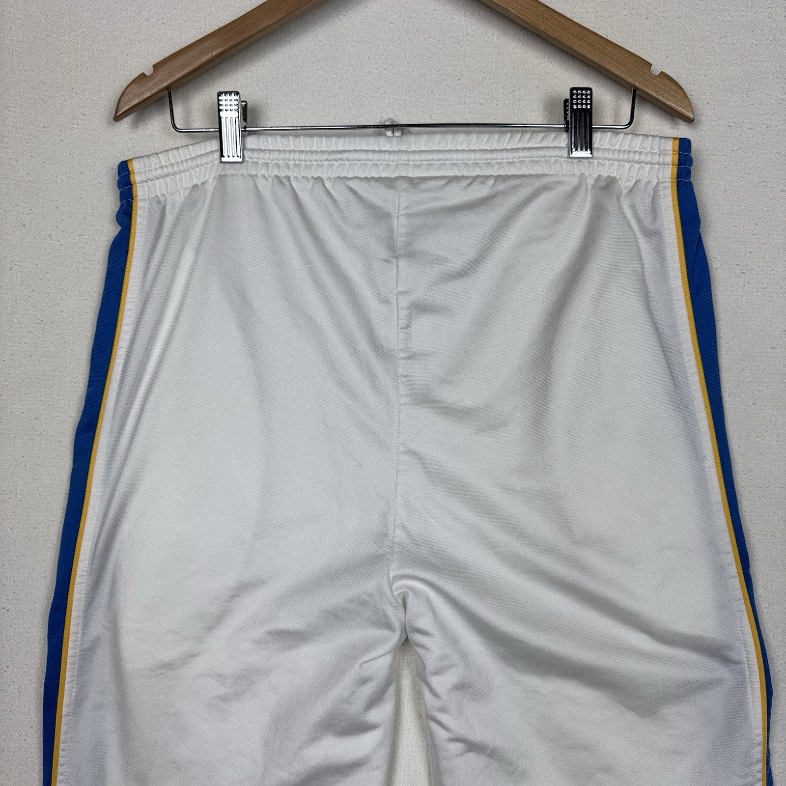 Vintage 80’s Puma Track Pants Embroidered Logo White Blue Yellow