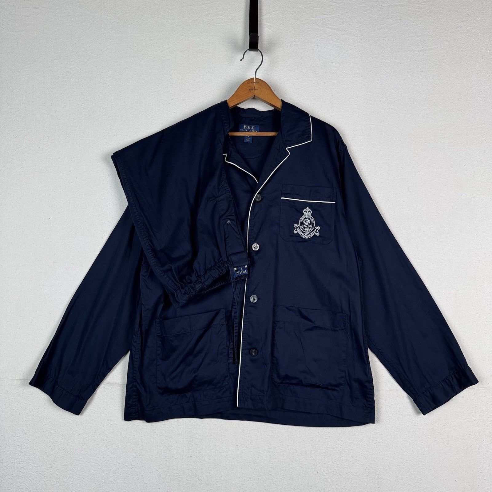 Polo Ralph Lauren Men's Large Pajama Lounge Set Long Sleeve 100% Cotton Blue