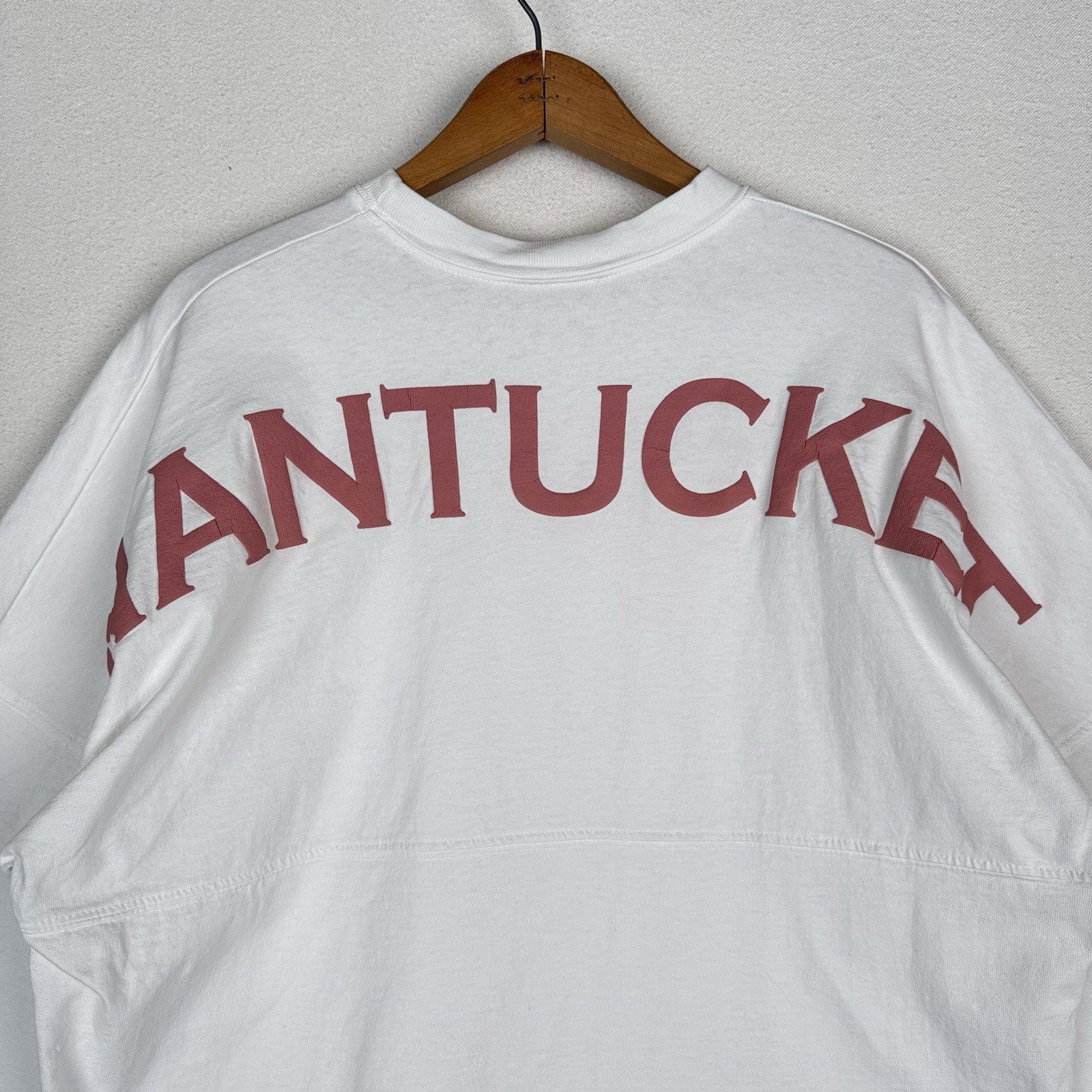 Nantucket Spirit Jersey Shirt Women’s Medium White Long Sleeve Cape Cod Made USA